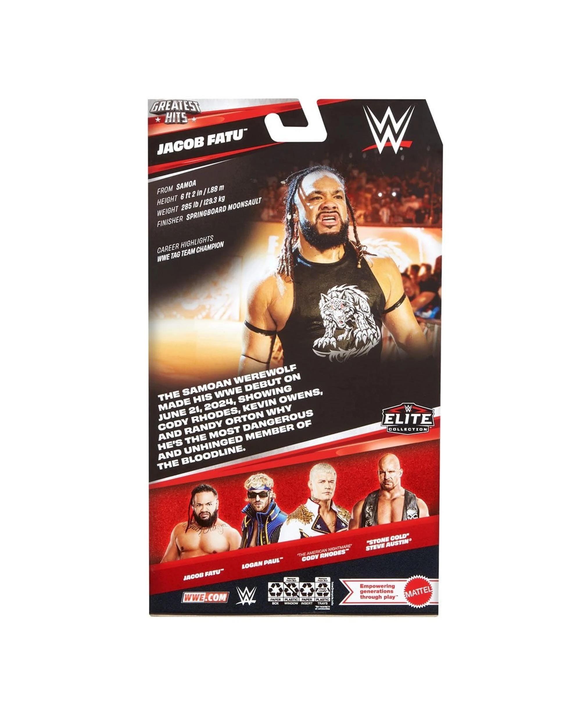 3 WWE Elite Collection Greatest Hits Series 9 Jacob Fatu Action Figure, 3 of 7