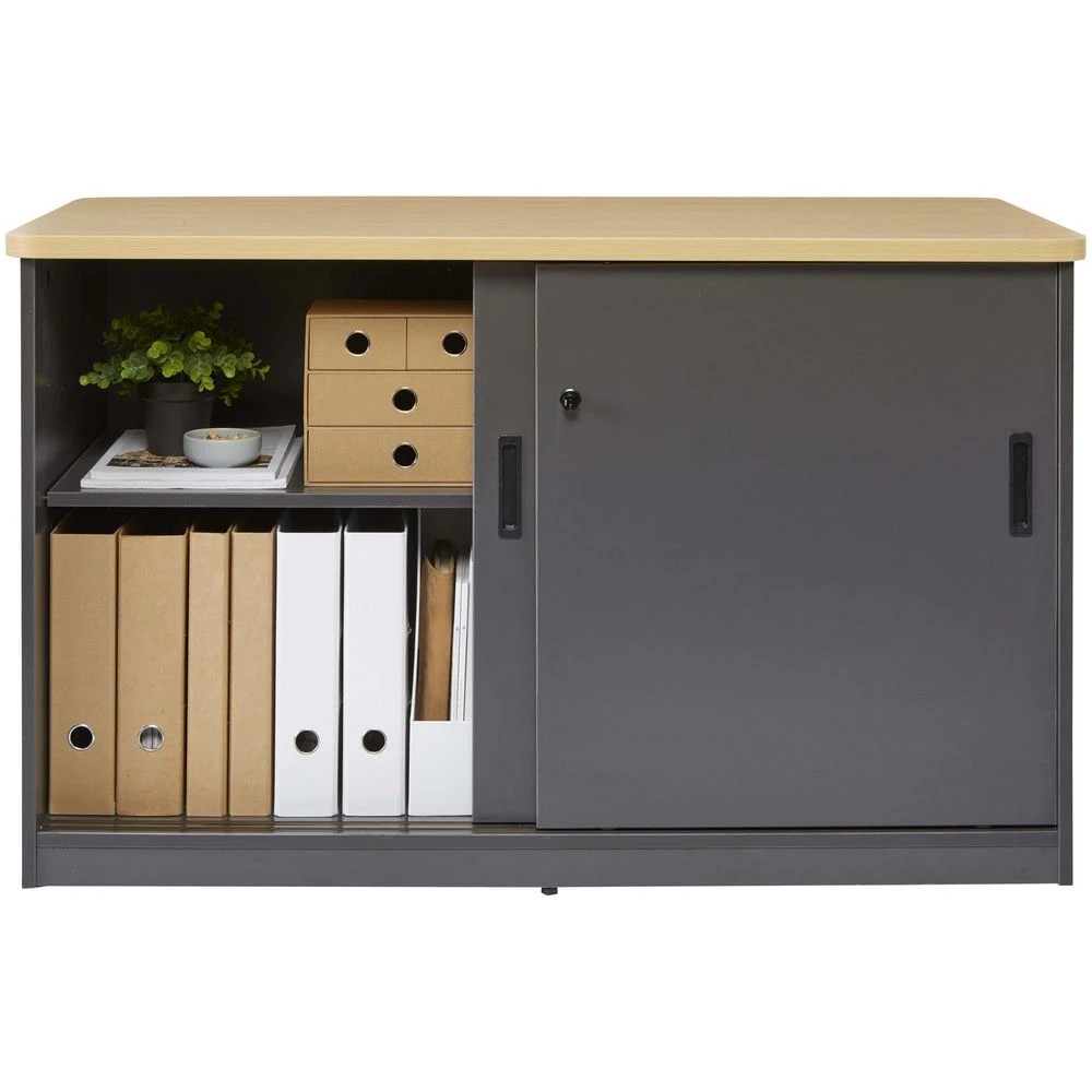 3 Toro Credenza 1200mm Sliding Door Grey Cabinets Cupboards, Lockers and Credenzas, 3 of 4