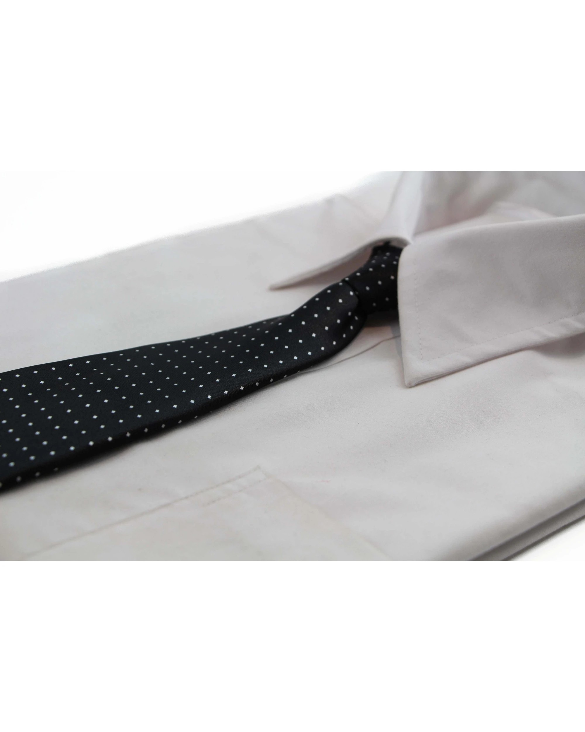 1 Zasel Kids Boys Black & White Patterned Elastic Neck Tie - Little Diamonds - Multi, 1 of 3