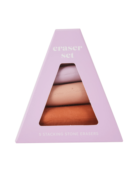 5 Pack Stacking Stone Eraser Set
