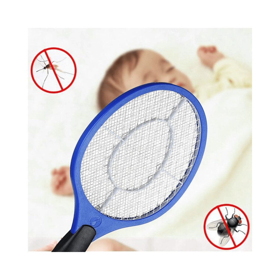 4 BR Outdoor Electric Insect Zapper Racket for Flies and Mosquitoes - Pack of 3, 4 of 6