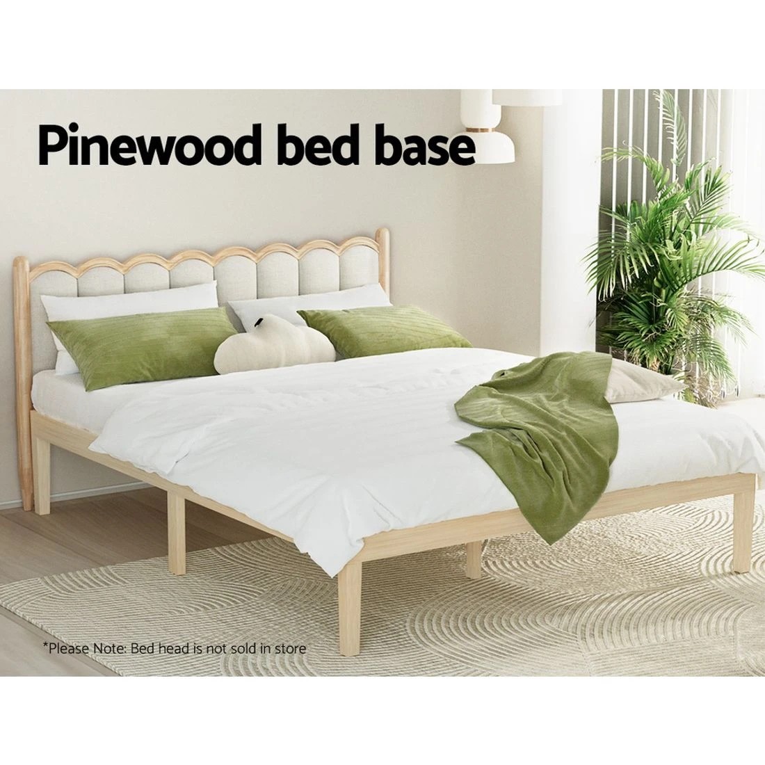 5 Artiss Bed Frame Queen Size Wooden Bed Base - Brown, 5 of 7