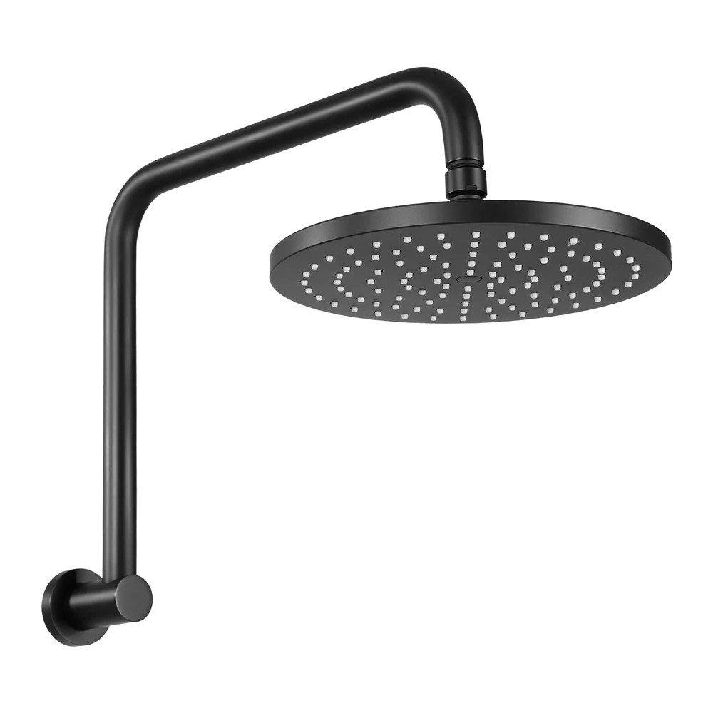 1 9'' Rain Shower Head Overhead High-pressure Swivel - Black, 1 of 2