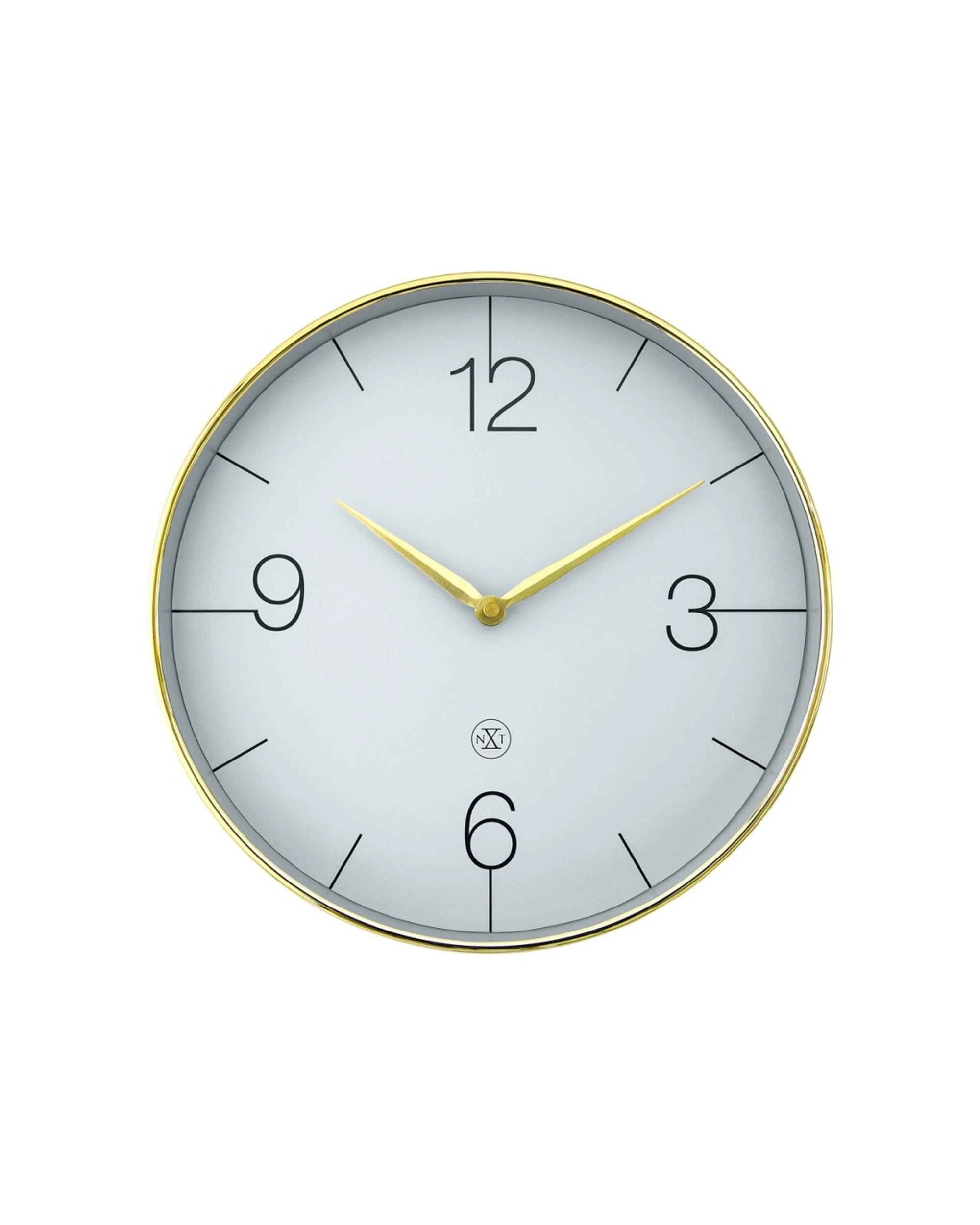 1 NexTime Analog Wall Clock Silent Elegant Minimalist Gold Edge 30cm - Grey, 1 of 5
