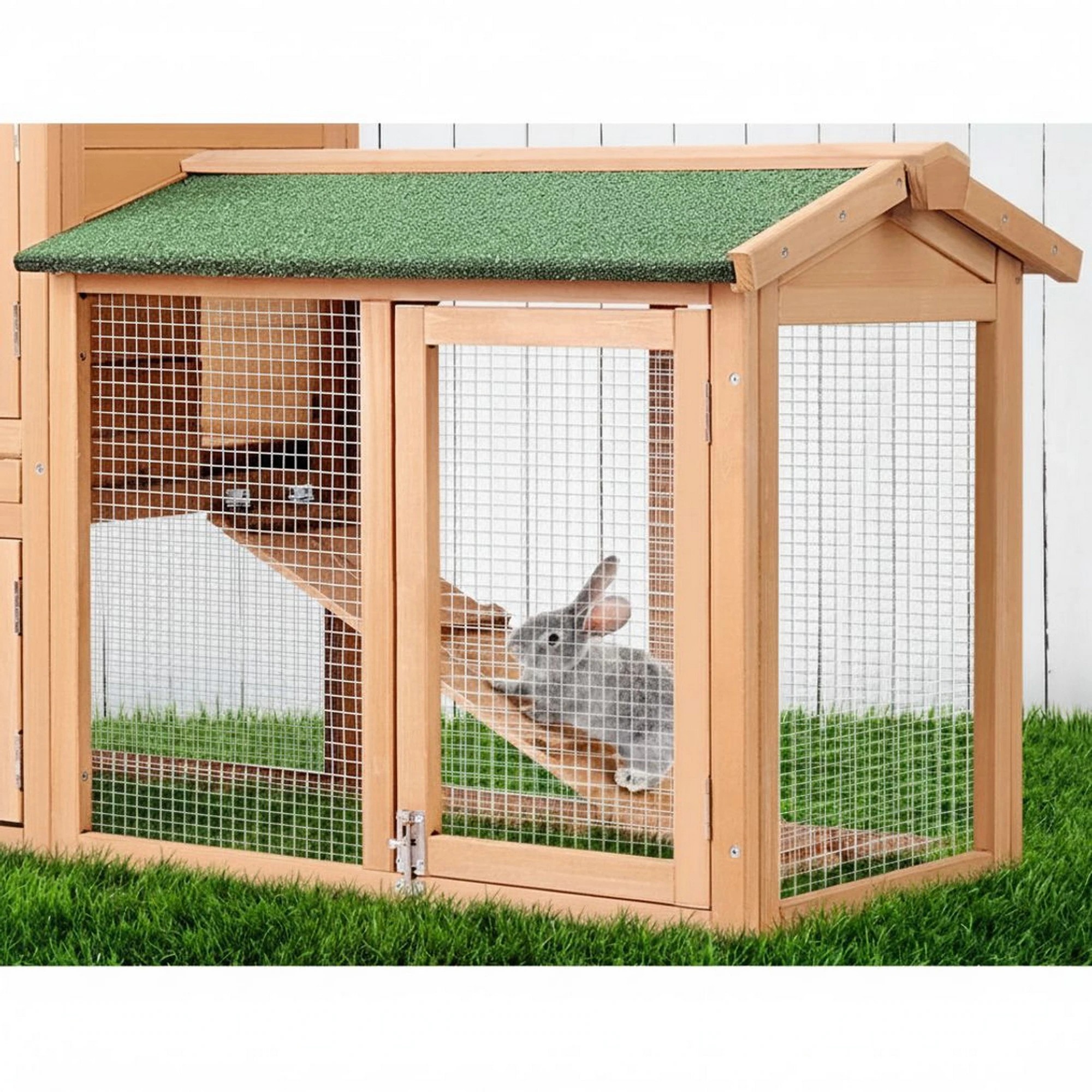 7 i.Pet Chicken Coop Rabbit Hutch Large House Run Cage - Brown, 7 of 9