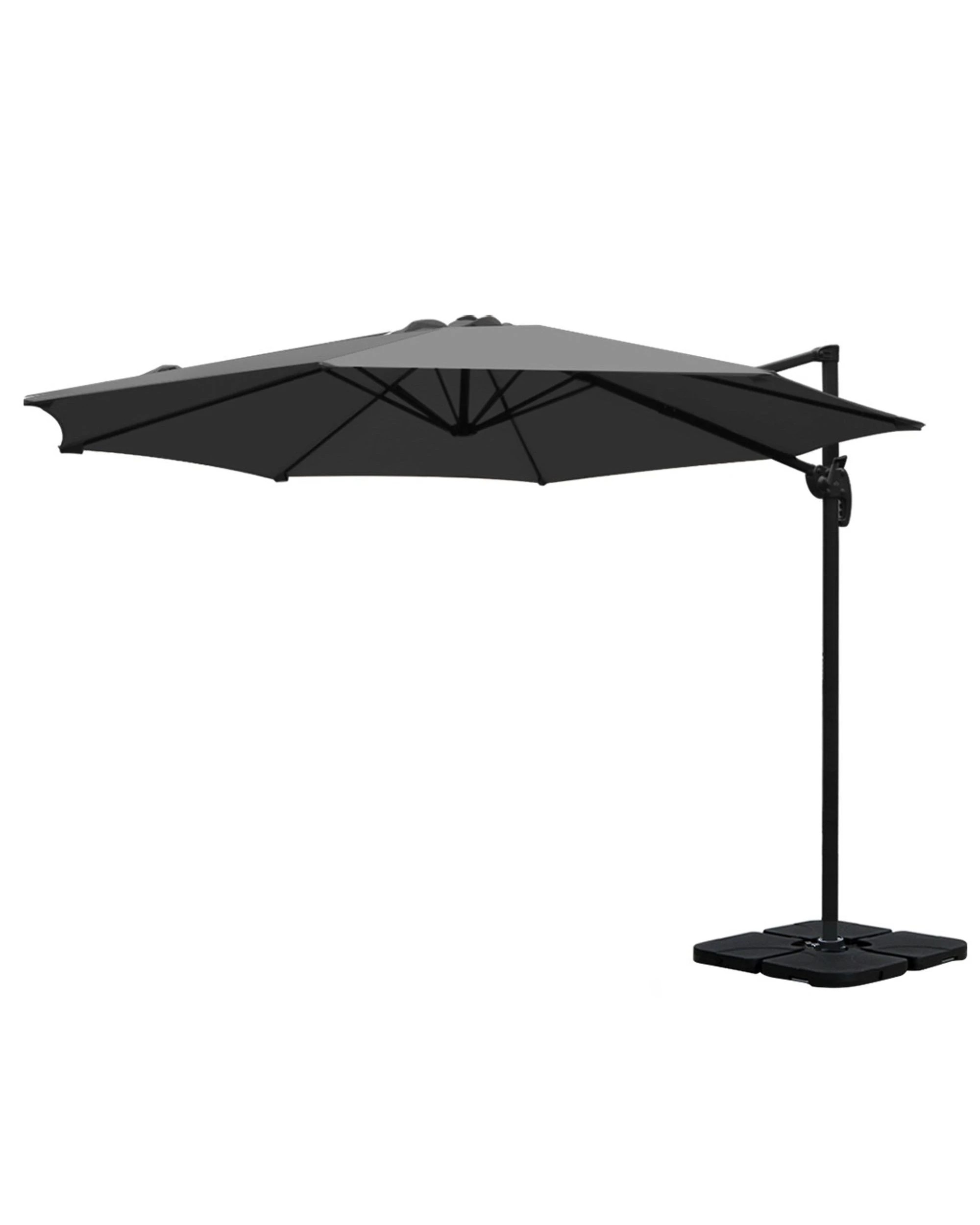 1 Instahut 3m Outdoor Umbrella W/base Cantilever Beach Roma 360 Degree Tilt
 - Grey, 1 of 2
