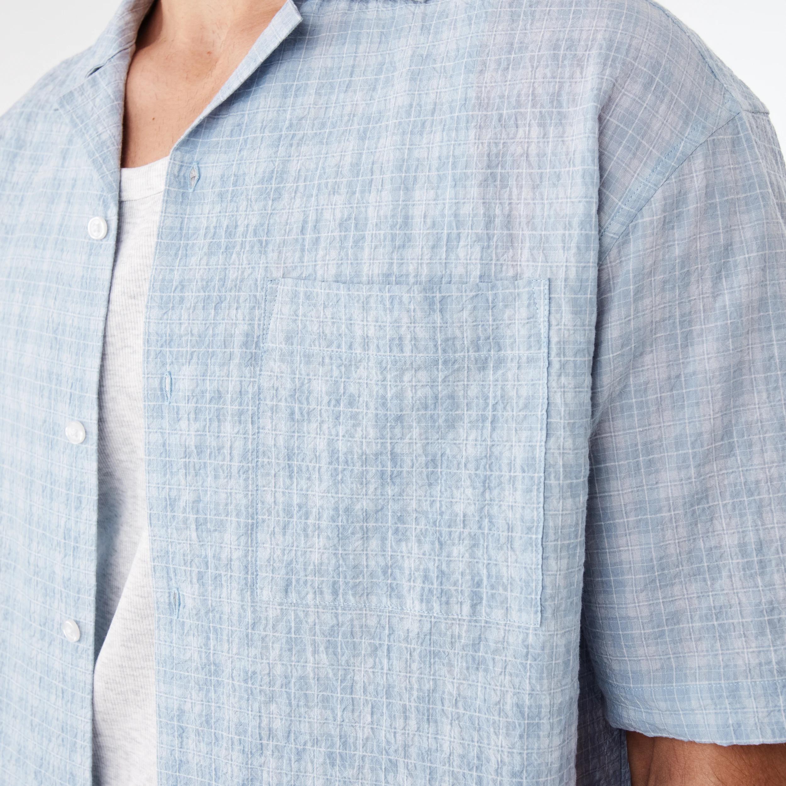 8 Short Sleeve Boxy Shirt Blu Fog, 8 of 9