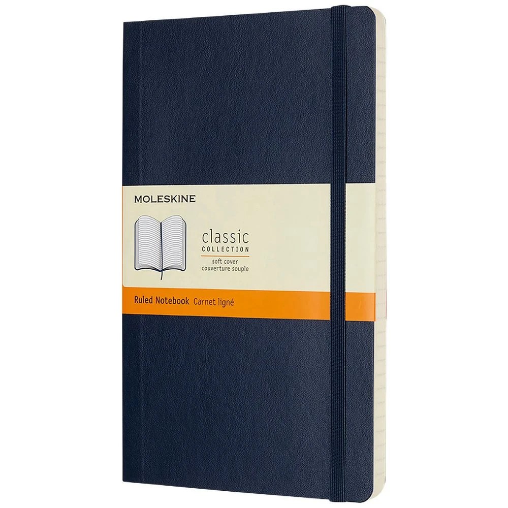 1 Moleskine Soft Cover Notebook Ruled Large Sapphire Blue, 1 of 5