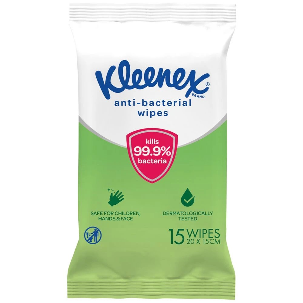 1 Kleenex Anti-bacterial Wipes 15 Wipe Pack, 1 of 4