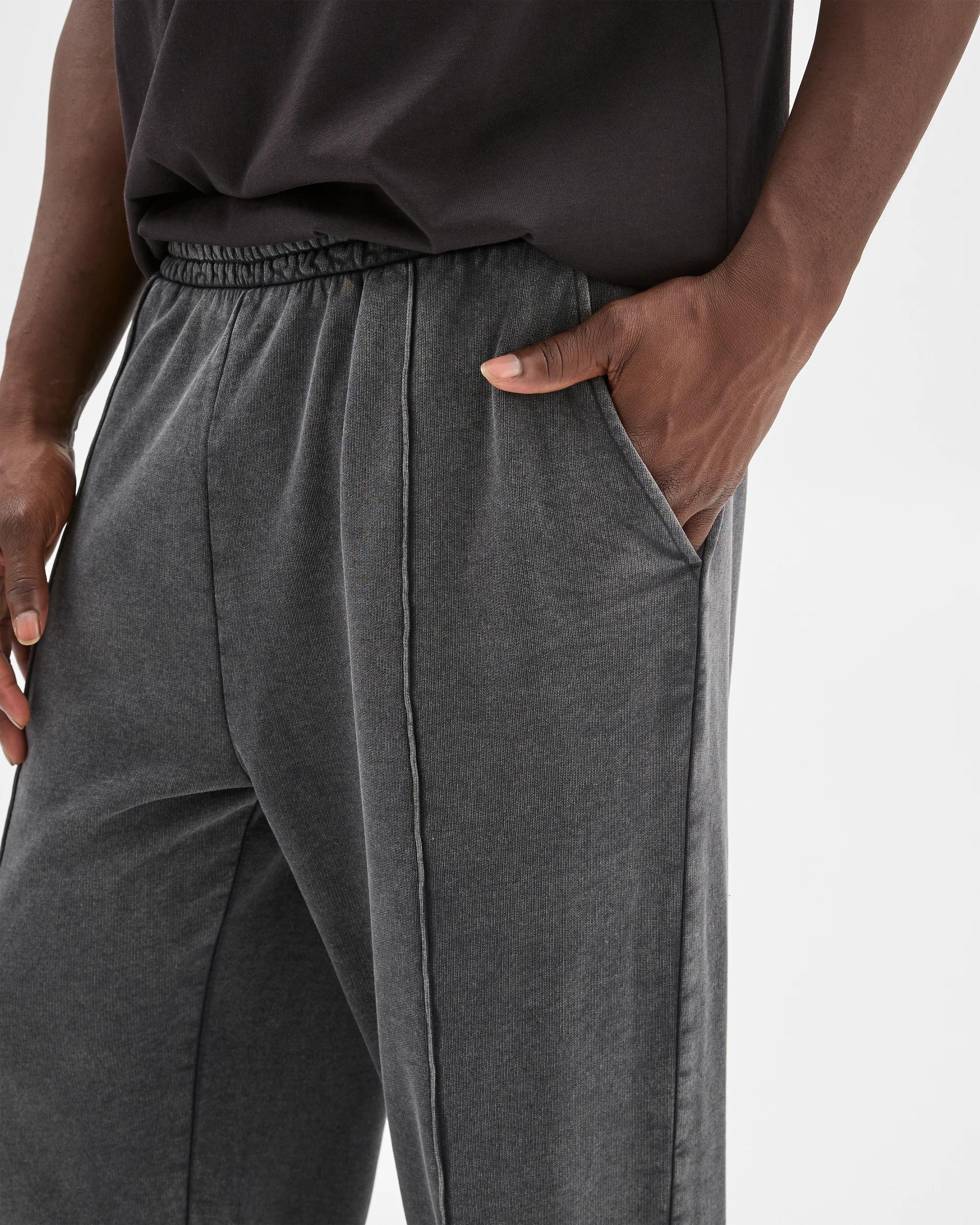 5 Commons Australian Cotton Blend Loose Uncuffed Trackpants WASHED BLACK, 5 of 6