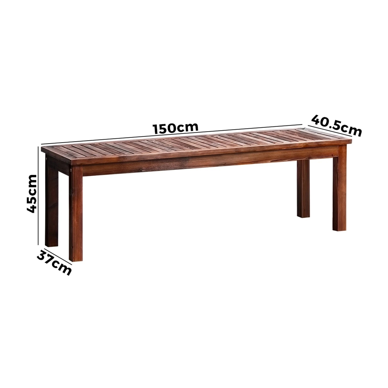 2 Livsip 150cm Garden Bench Outdoor Slatted Seat
 - Charcoal, 2 of 9