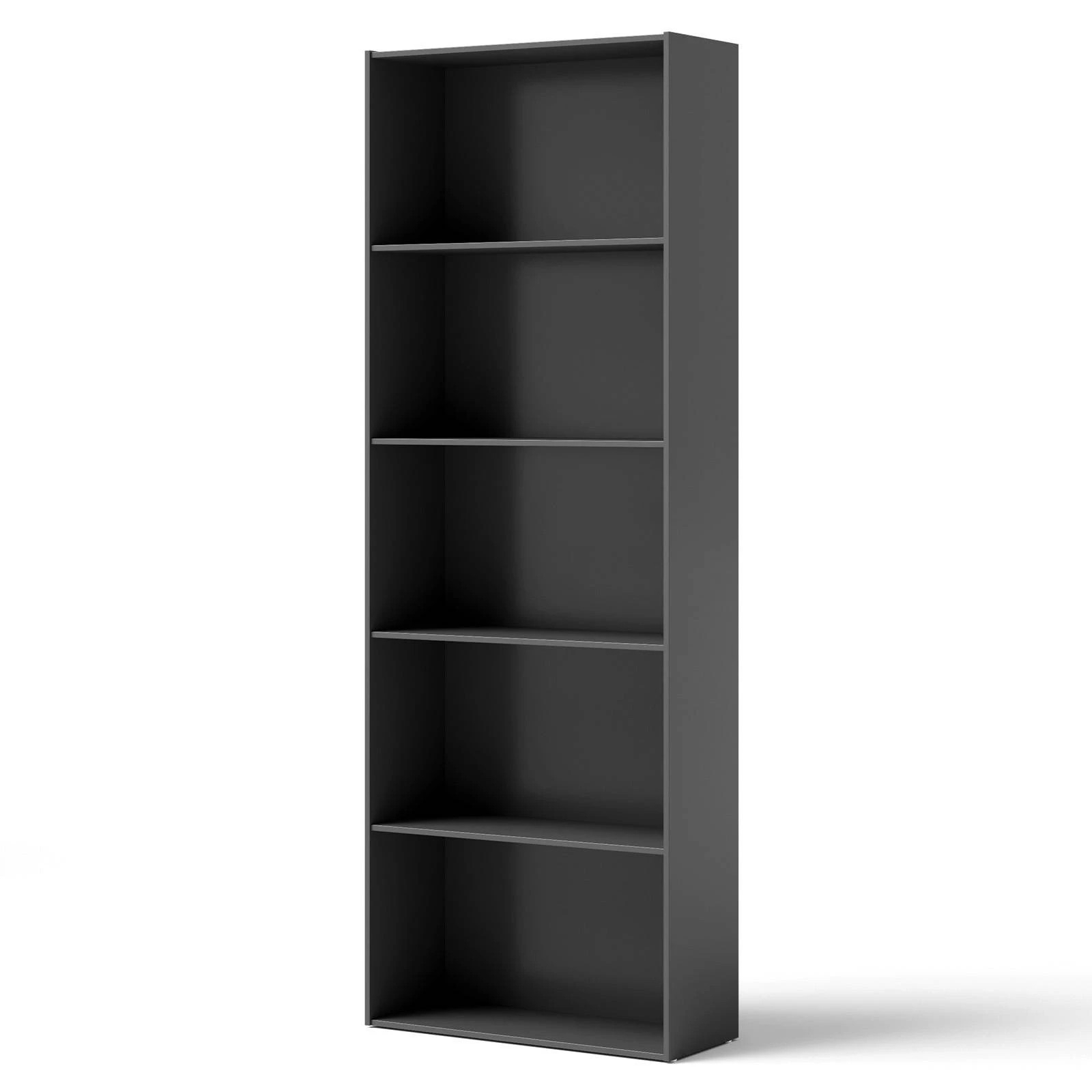 1 Costway 5-Shelf Storage Bookcase Modern Multi-Functional Display Cabinet Shelf Bookshelf - Black, 1 of 4