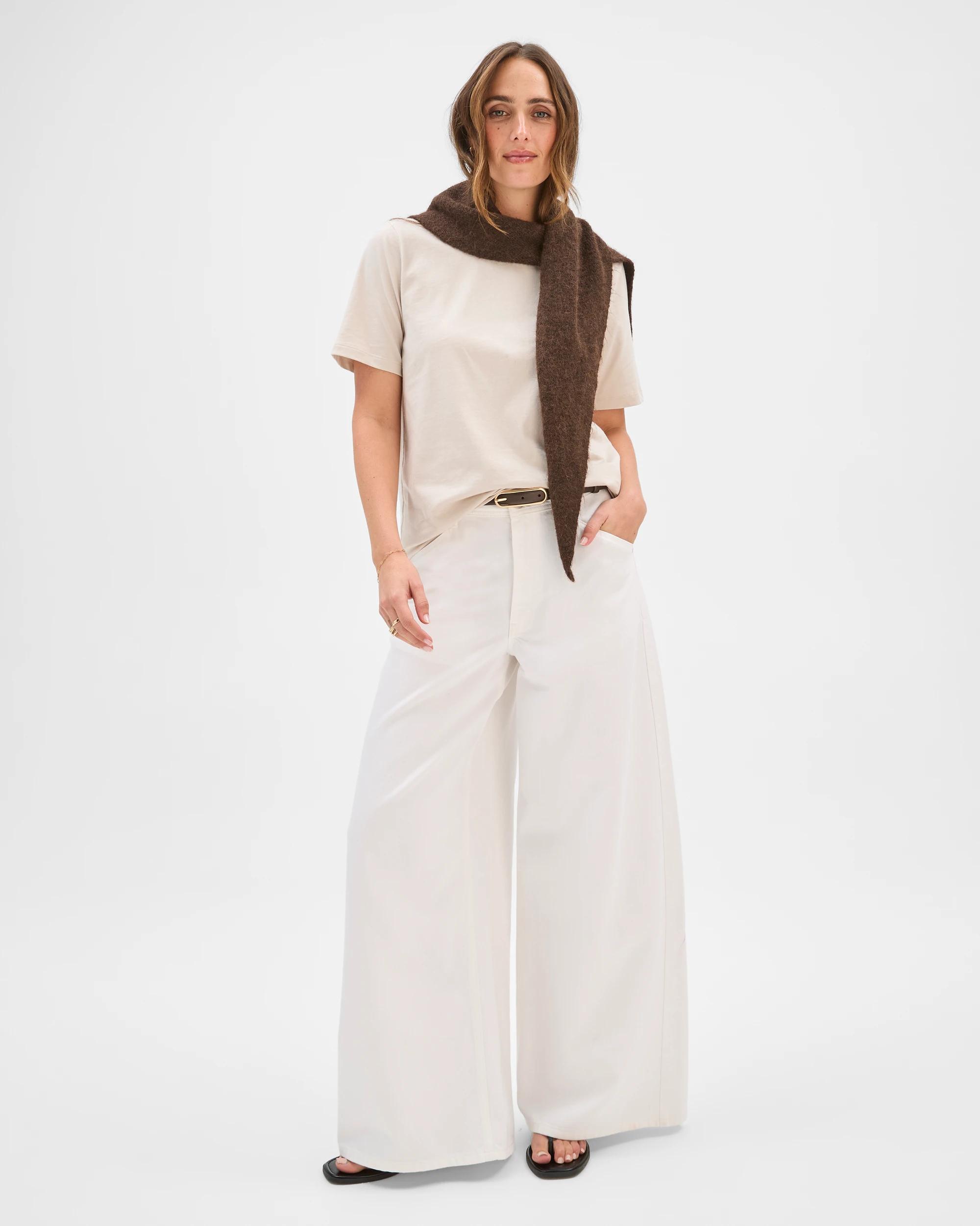 1 Target Denim AirLoom Slouch Wide Leg Denim Jeans MARSHMALLOW WHITE, 1 of 6