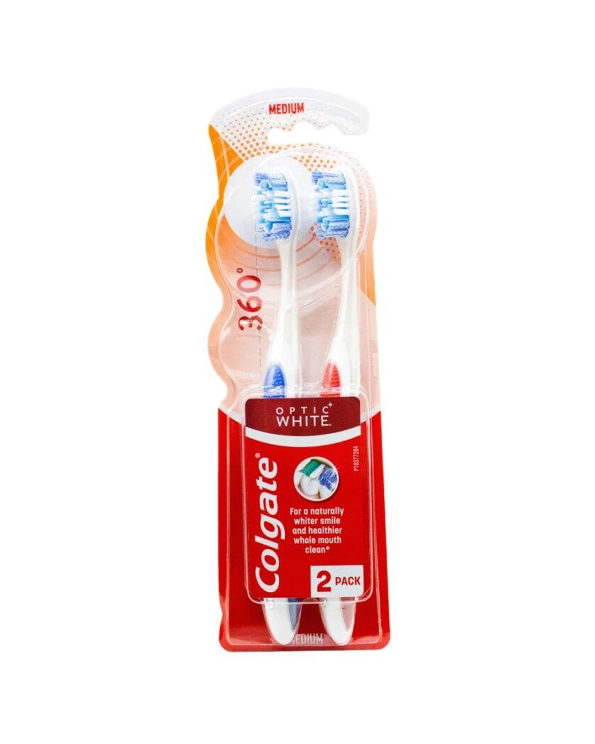 2 Colgate Optic Toothbrush 6PK Medium Firmness Soft Bristles Dental Care - White, 2 of 3