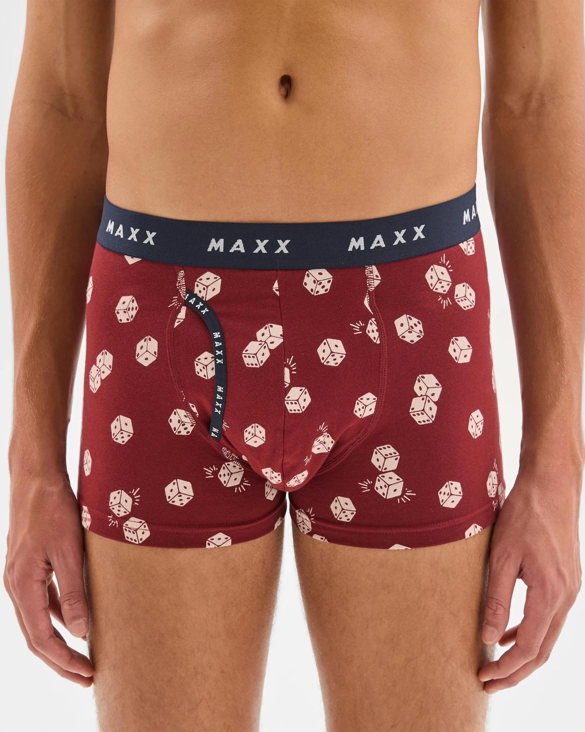 3 Maxx Australian Cotton Blend 3 Pack Mens Flyfront Trunks DICE, 3 of 4