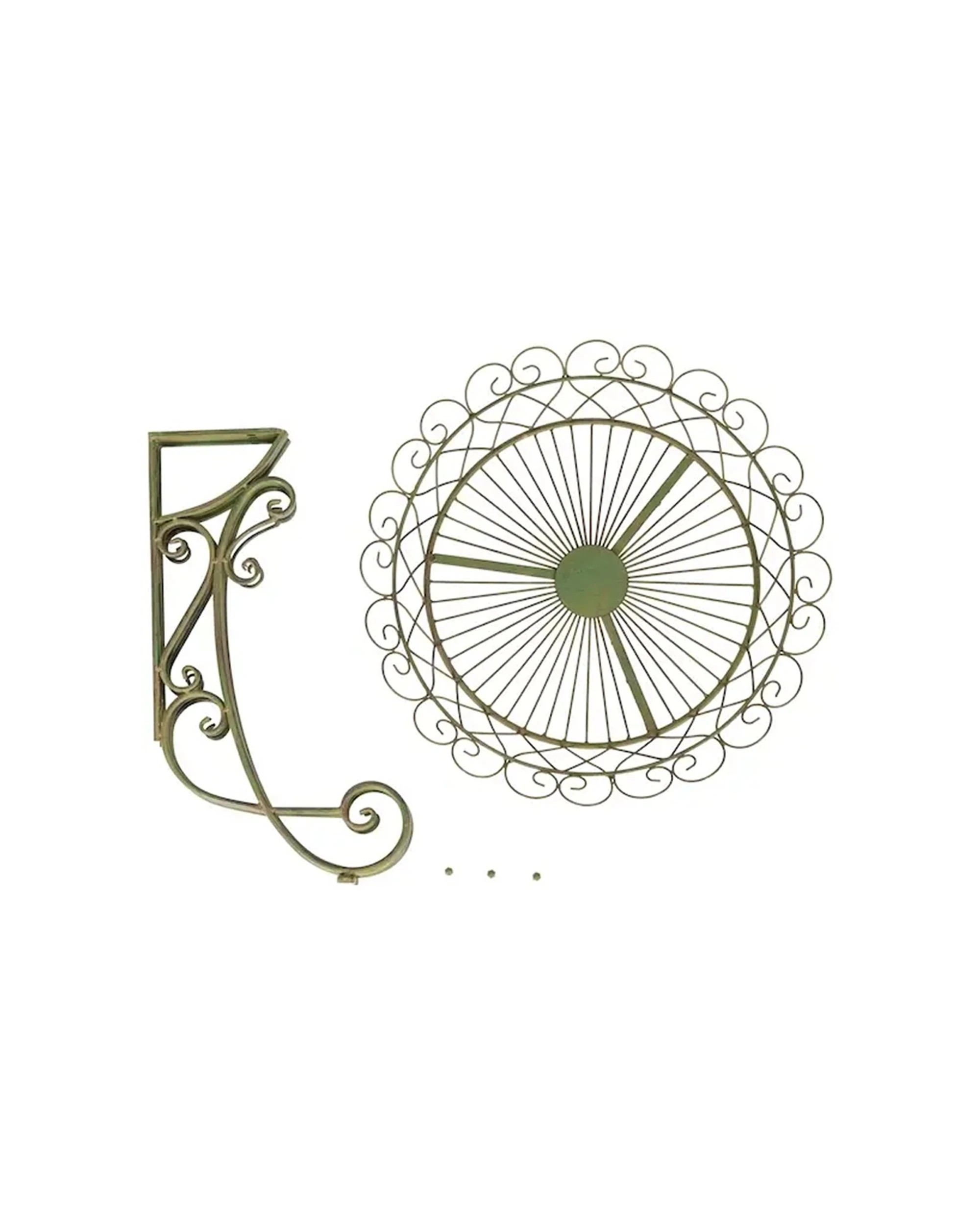 3 Alfresco 2pc Florentine Round Metal Plant Stands Outdoor Stand Decorative - Beige, 3 of 3