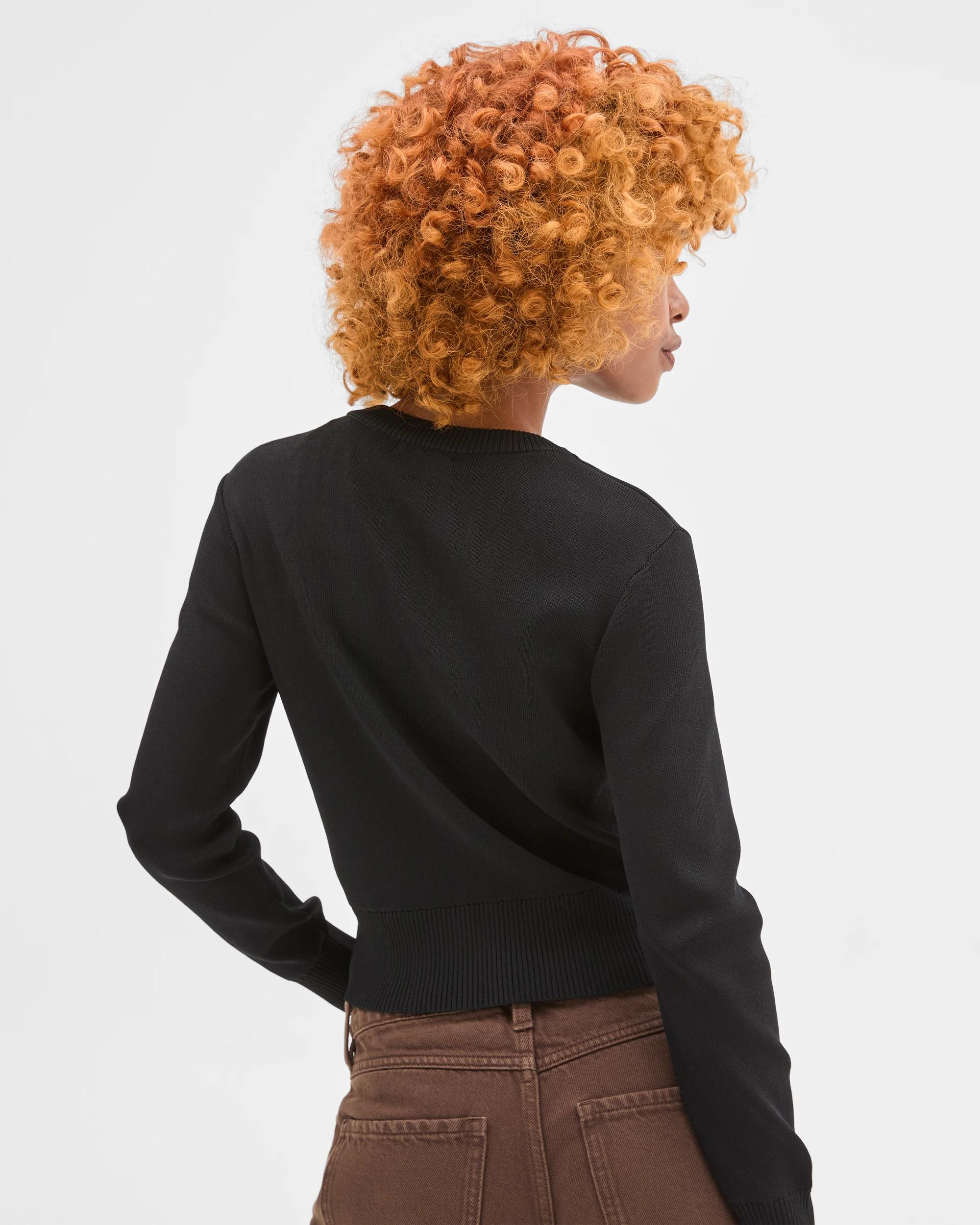 4 Target Petites Crepe Knit Cardigan BLACK, 4 of 5