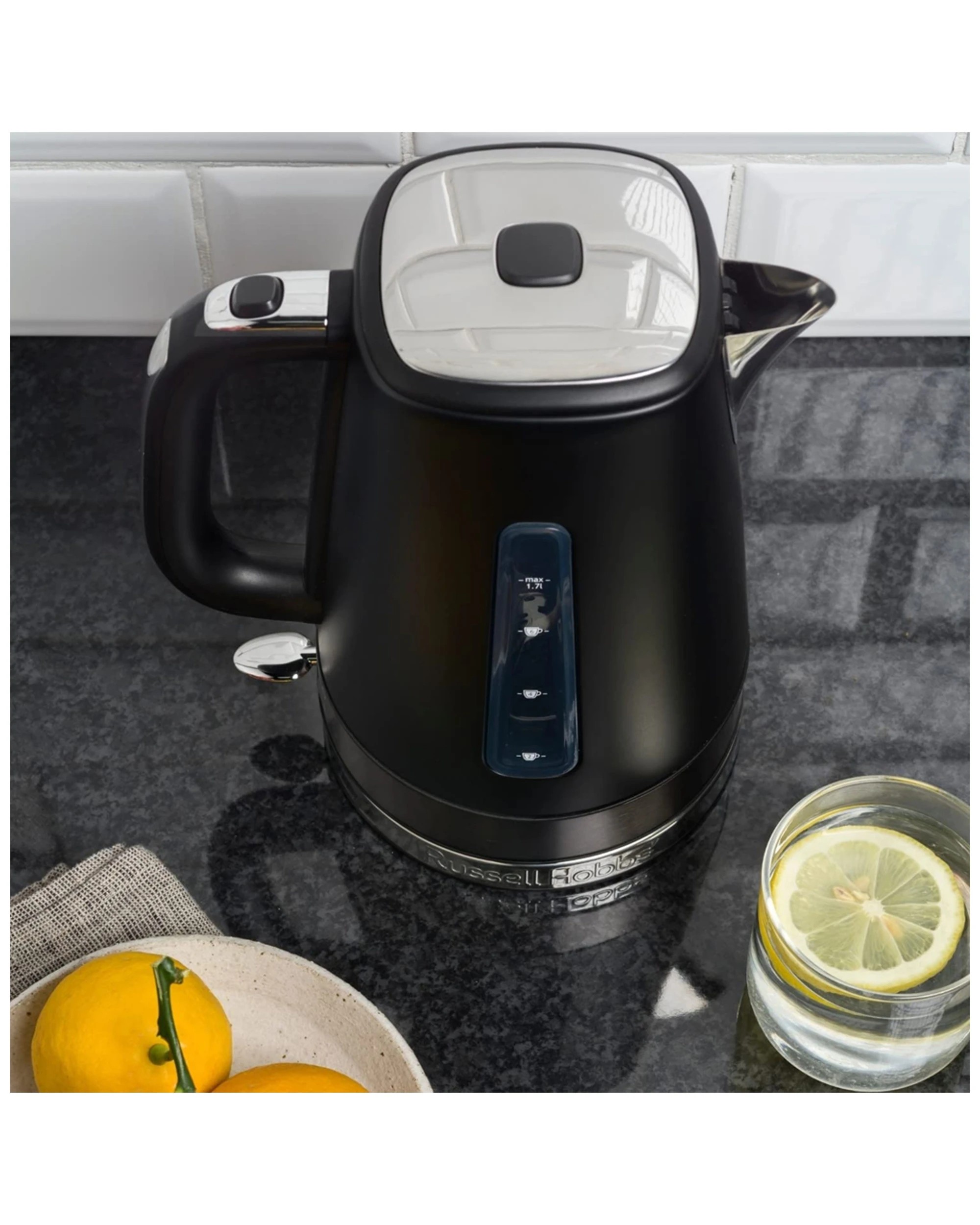 1 Russell Hobbs 1.7 Litre Brooklyn Kettle - Black, 1 of 5