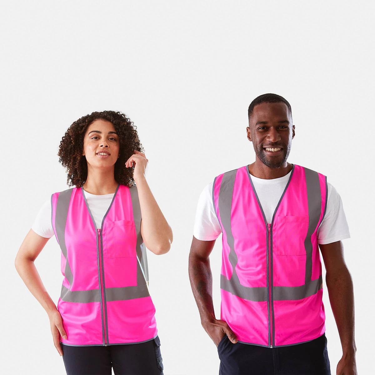 1 Workwear Hi-Visibility Vest SAFETY PINK, 1 of 10