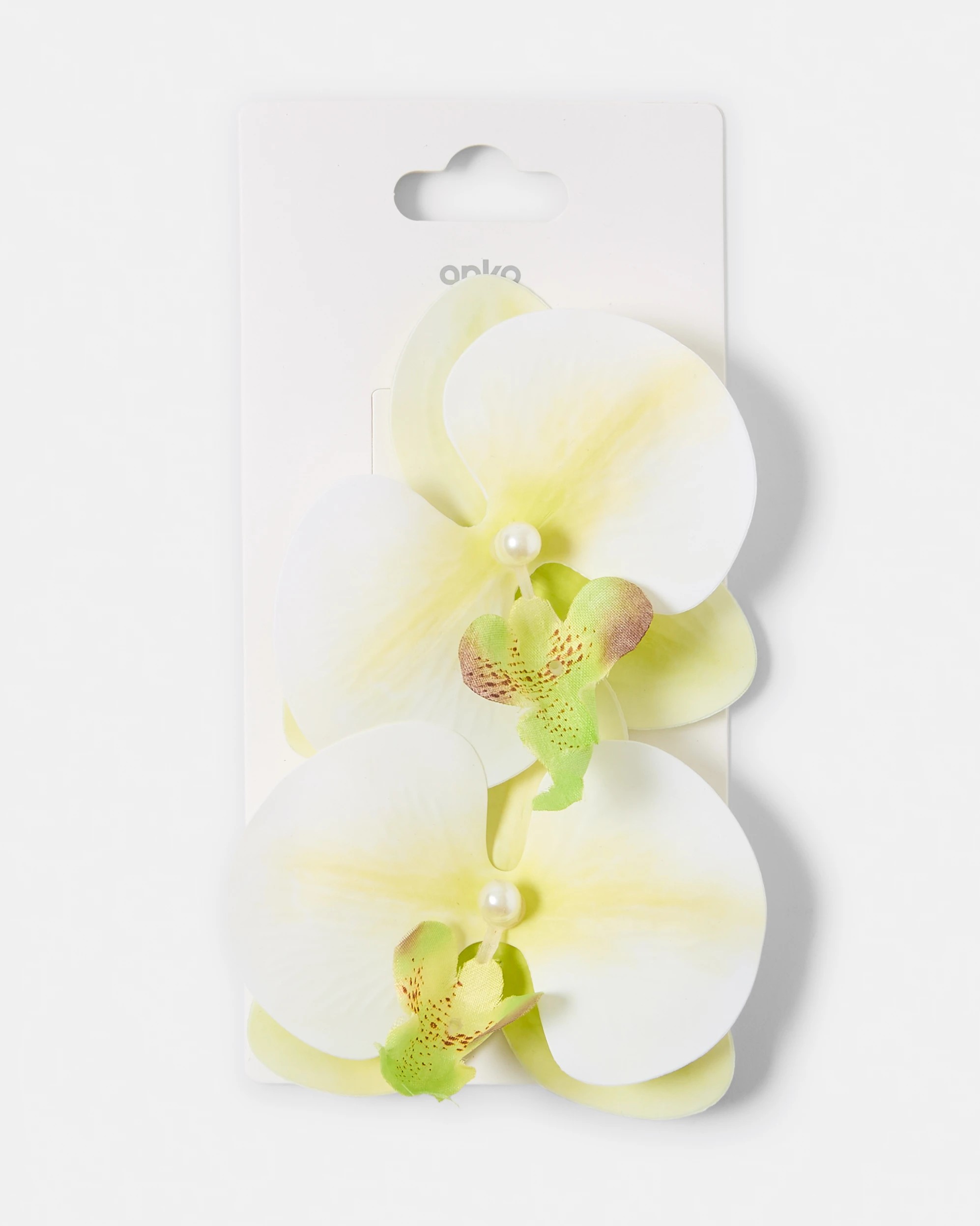 4 2 Pack White Orchid Hair Clips, 4 of 4