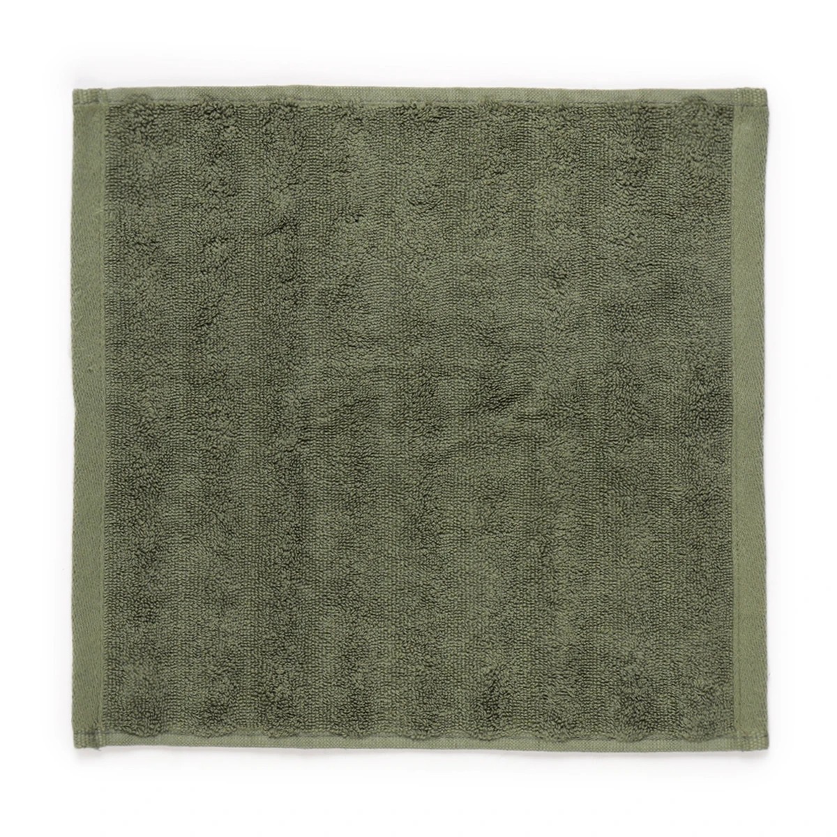 3 Thick Ribbed Australian Cotton Face Washer - Forest Green, 3 of 5