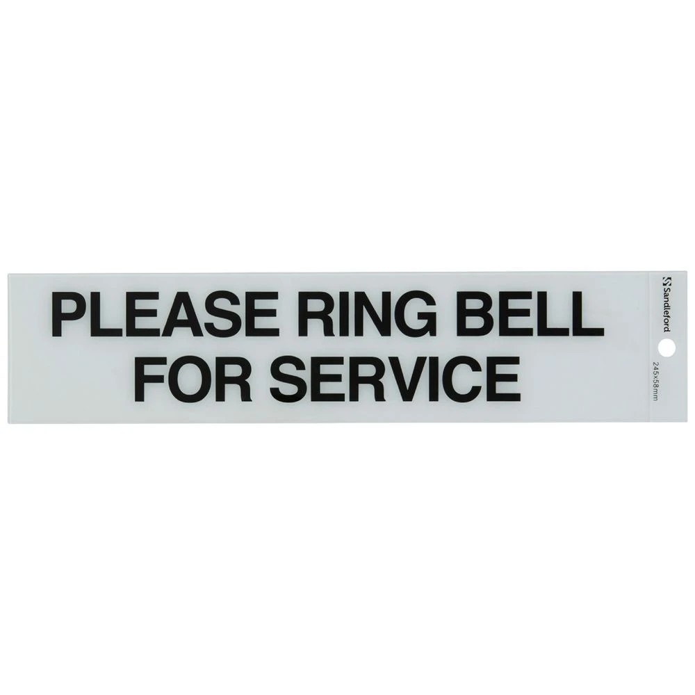 1 Sandleford Please Ring Bell for Service Self Adhesive Sign, 1 of 1