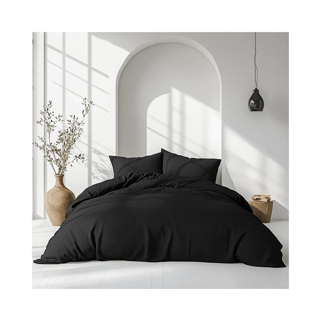 2 Amsons Super King Quilt Cover Set, Premium Double-Brushed Microfiber, Black
 - Super King Bed
 - black, 2 of 6