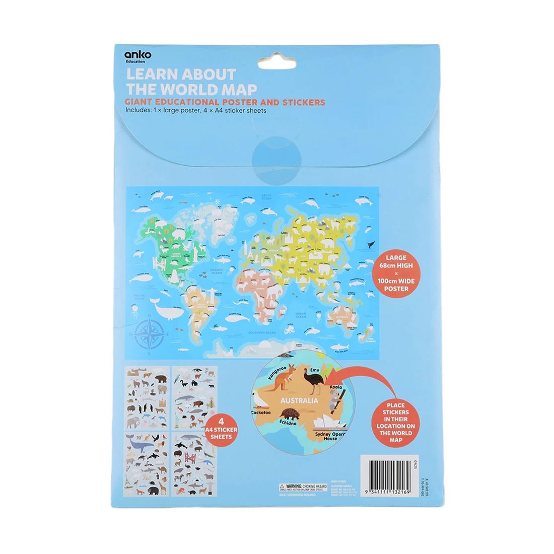 5 Learn About The World Map Giant Educational Poster and Stickers, 5 of 5