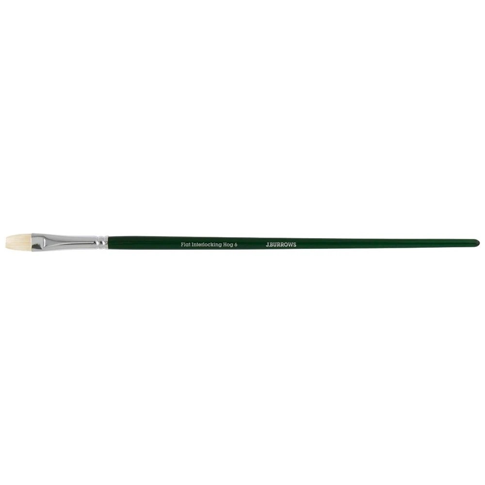 1 Born Interlocking Hog Flat Paintbrush Size 6, 1 of 2