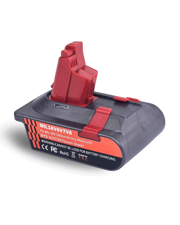 Hygieia Battery Converter for Milwaukee M18 To Dyson - Red
