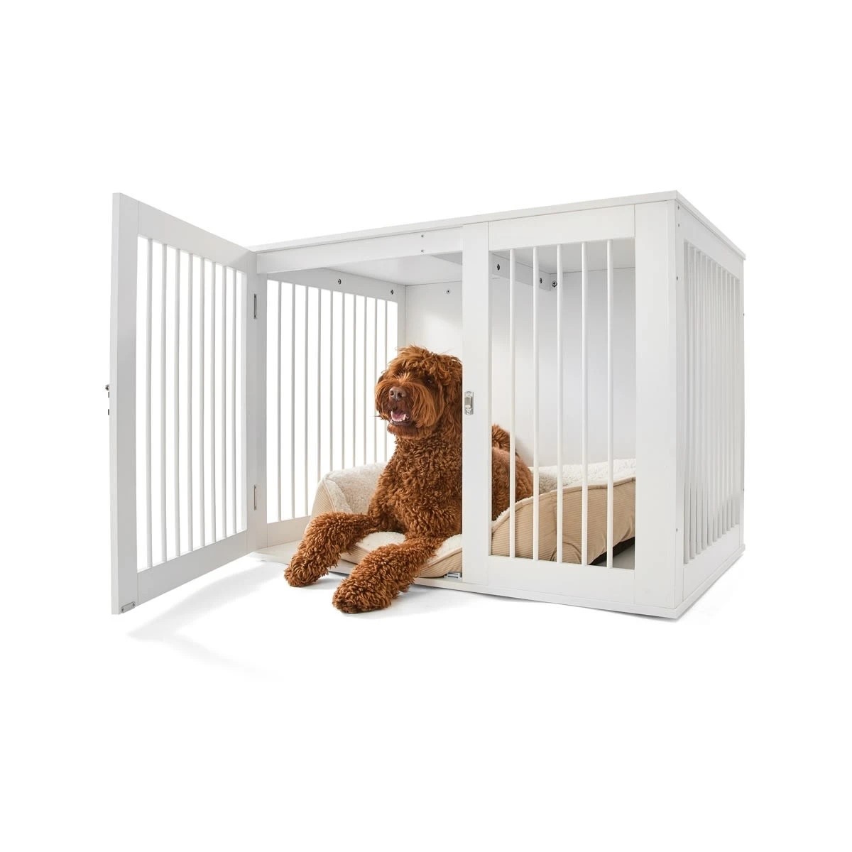 1 Pet Crate Wooden - Extra Large, White, 1 of 9