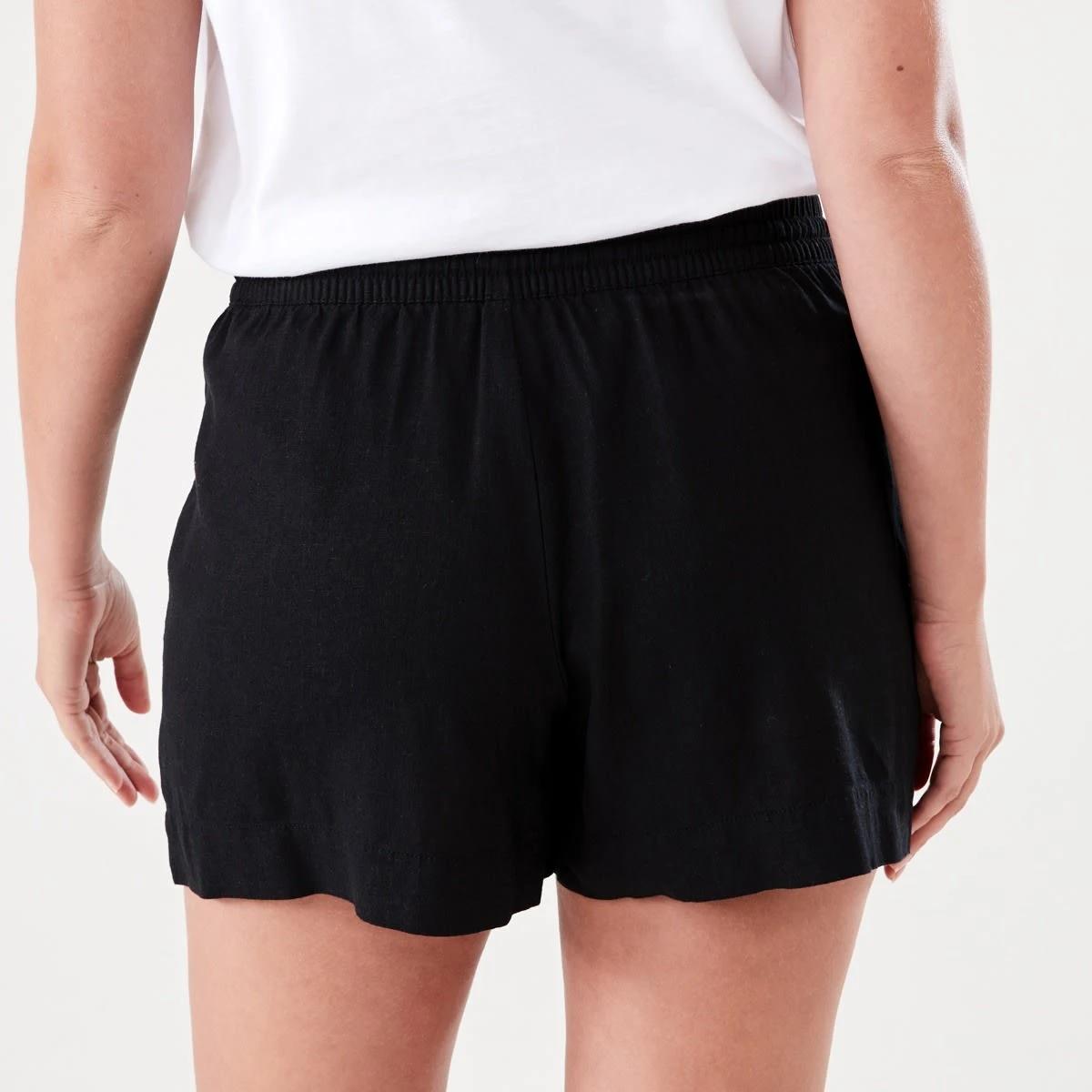 3 Linen Blend Patch Pocket Shorts BLACK, 3 of 6