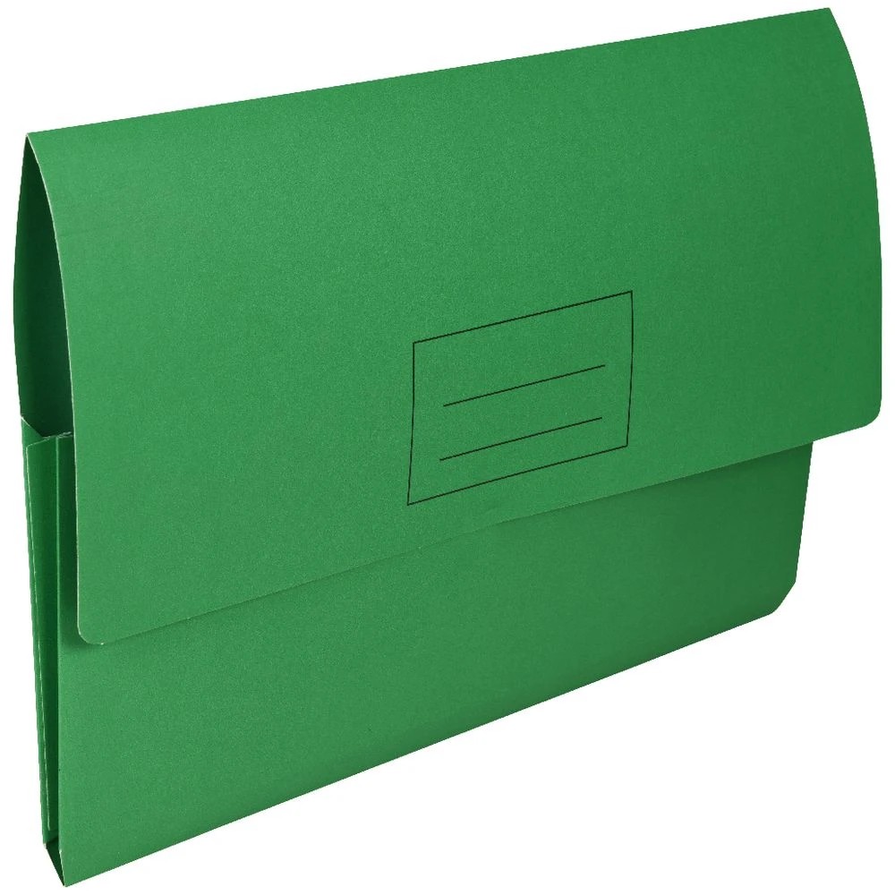 2 J.Burrows Foolscap Document Wallet 220gsm Green, 2 of 3