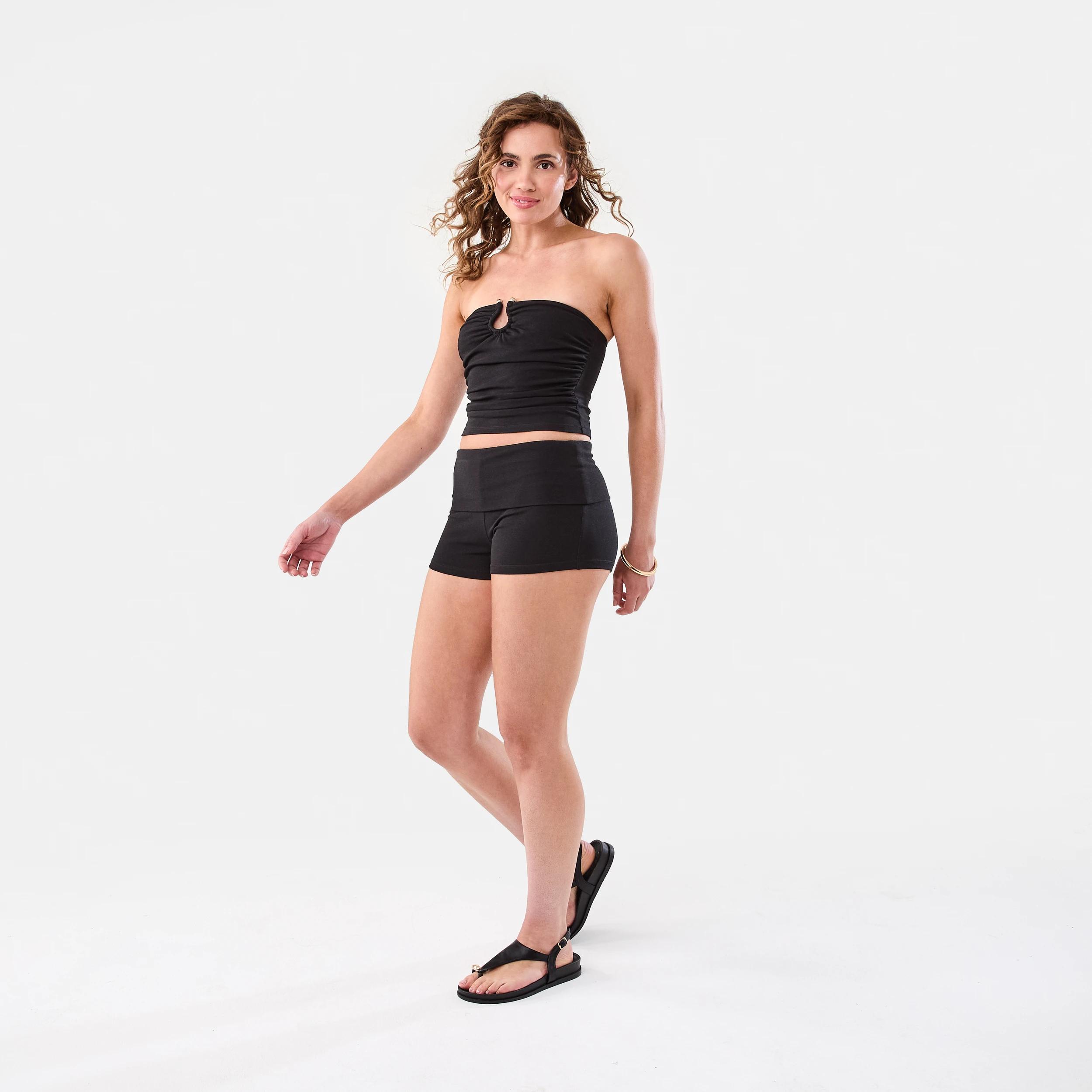 3 Fold Over Mini Shorts Black, 3 of 6