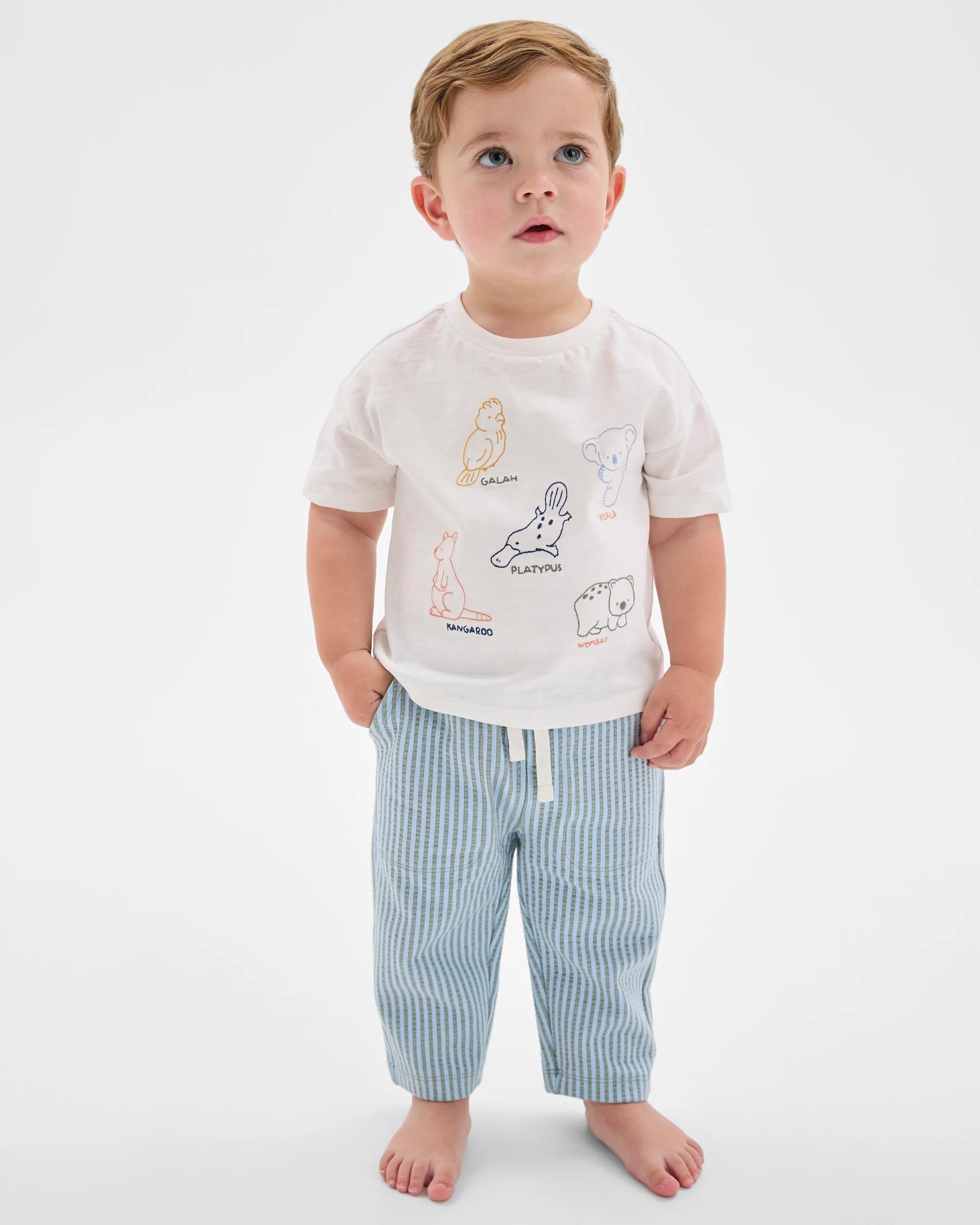 1 Target Baby Organic Cotton Embroidered T-Shirt and Trackpants Set CLOUD DANCER AUSTRALIANA, 1 of 5