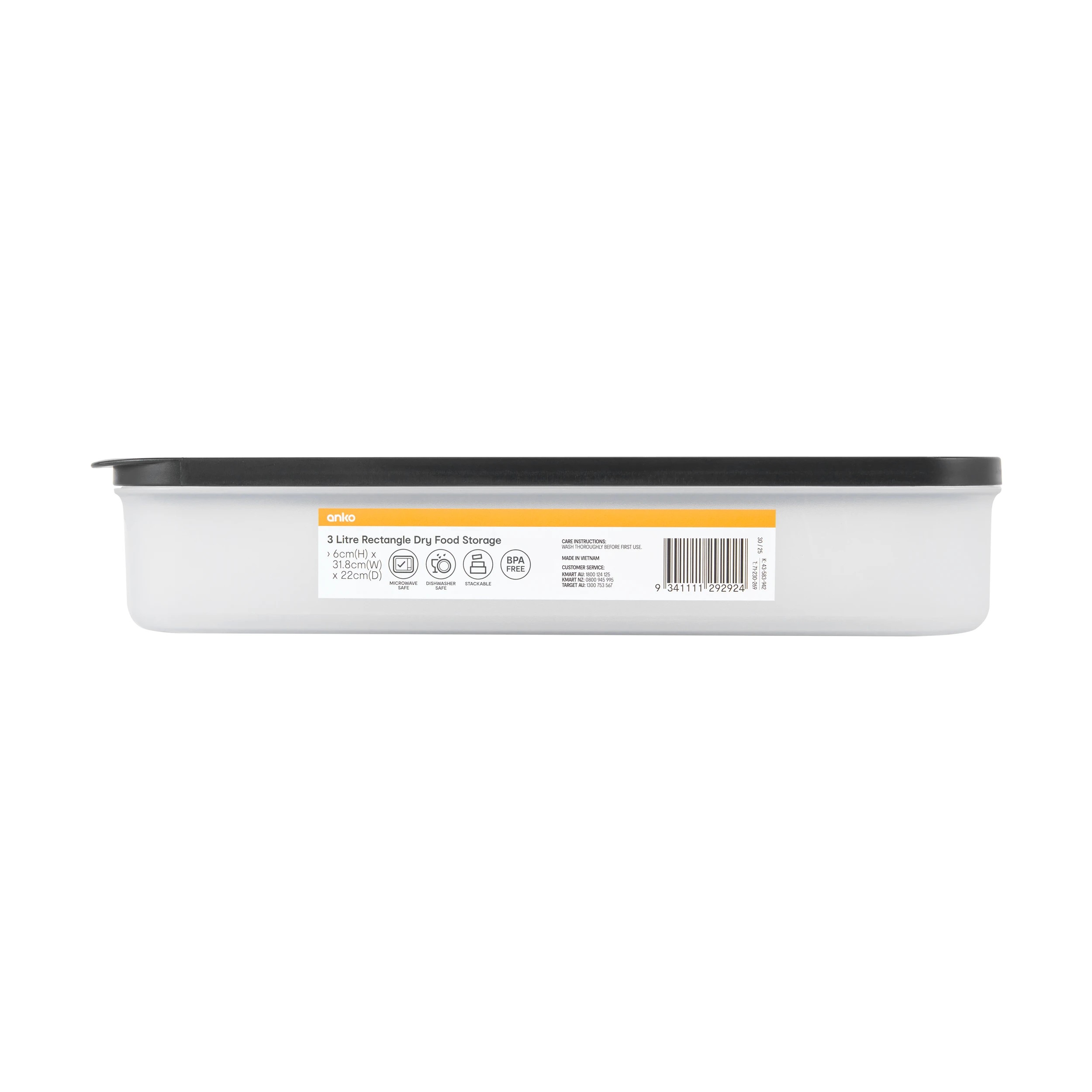 4 3L Rectangle Dry Food Storage, 4 of 4