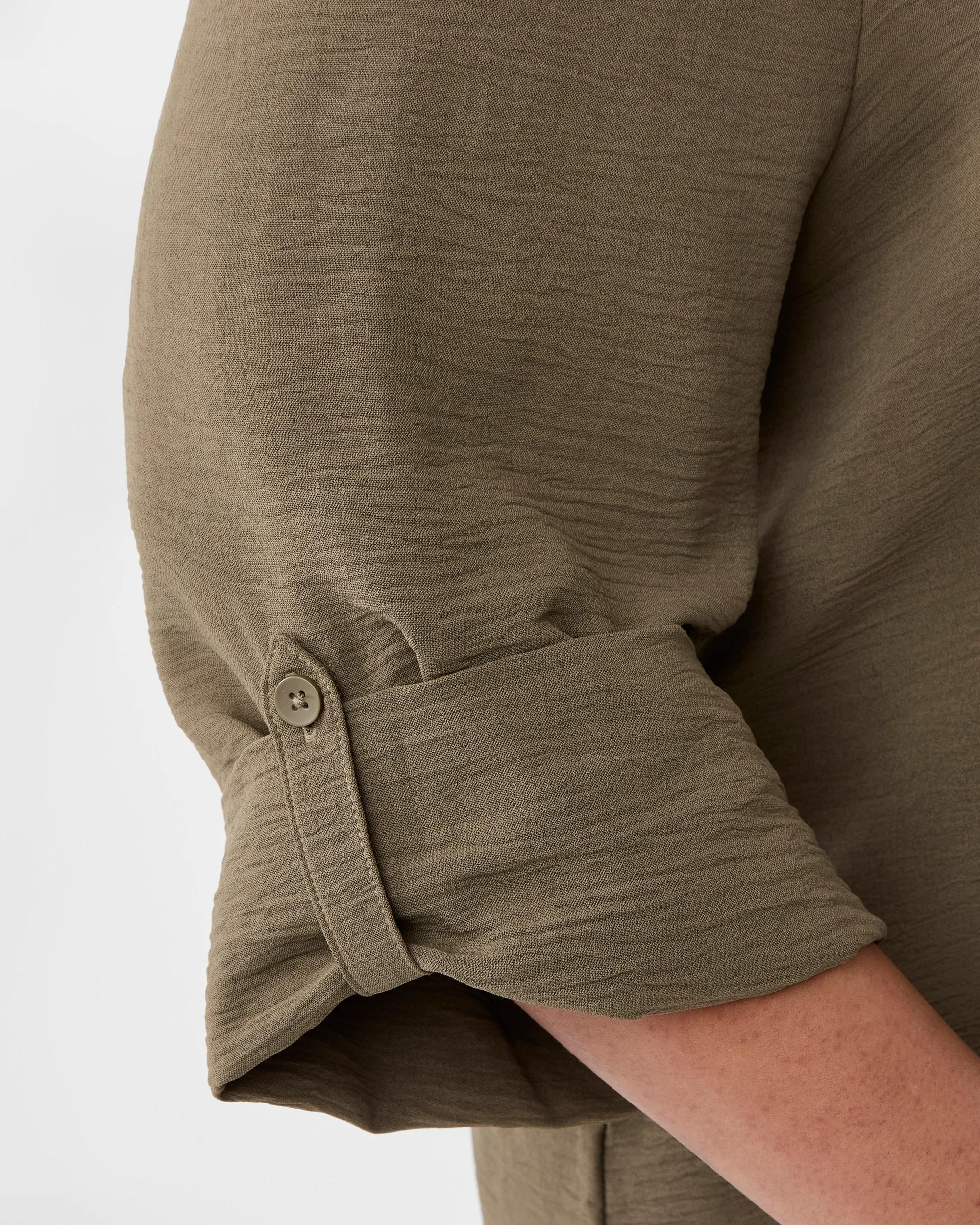 7 Curve Long Sleeve Pocket Shirt Deep Olive, 7 of 7