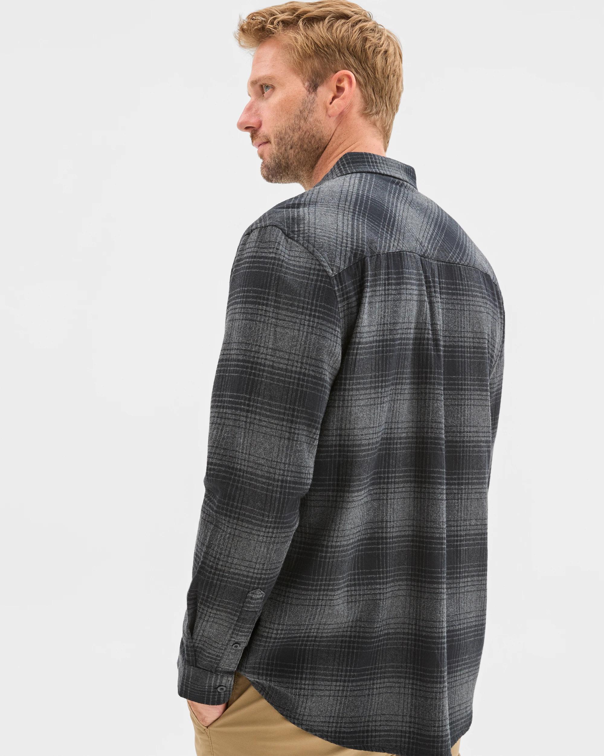 6 Target Australian Cotton Long Sleeve Flannelette Shirt CHARCOAL, 6 of 6