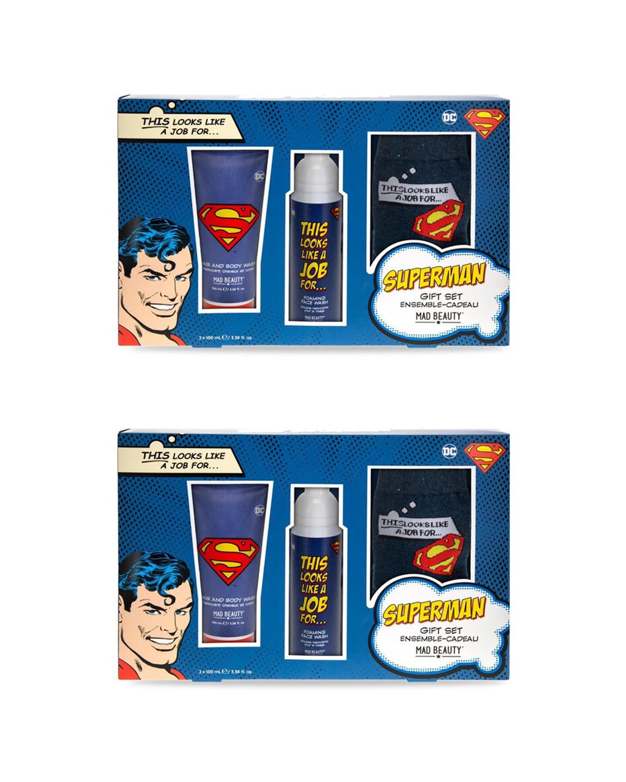 1 Warner Bros 2PK Superman Body Care and Sock Set 200ml Cedarwood and Lime - Multi, 1 of 4
