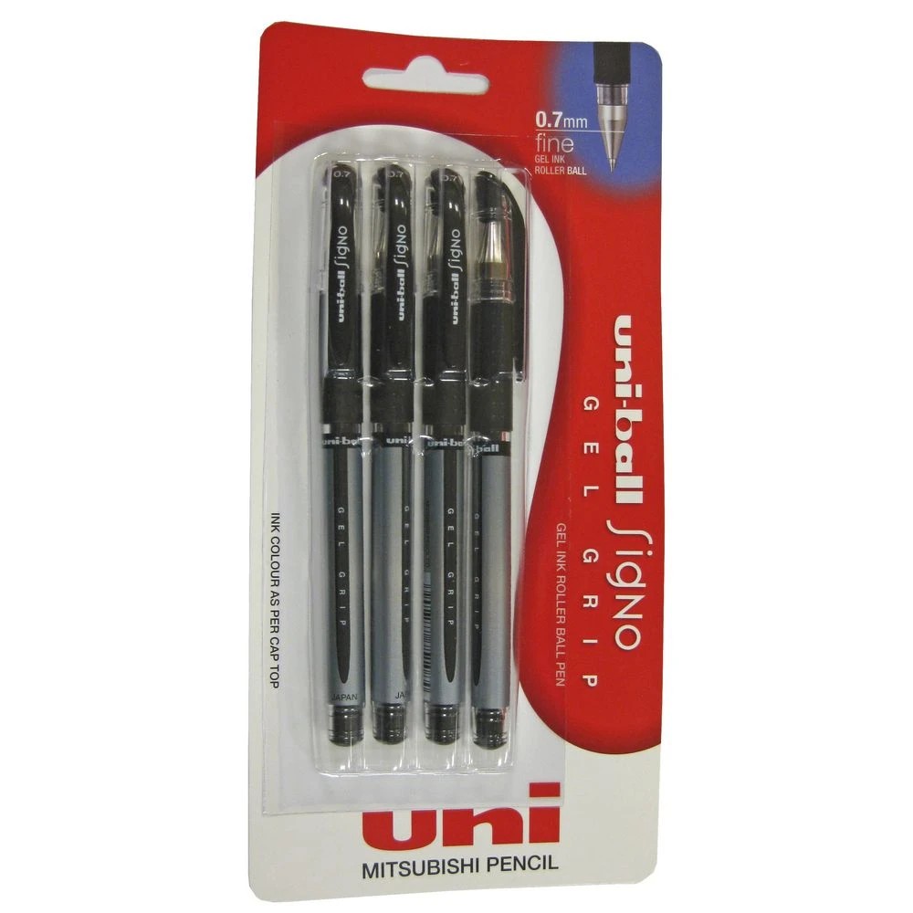 2 Uni-Ball Signo Gel Grip Gel Pen Black 4 Pack, 2 of 3