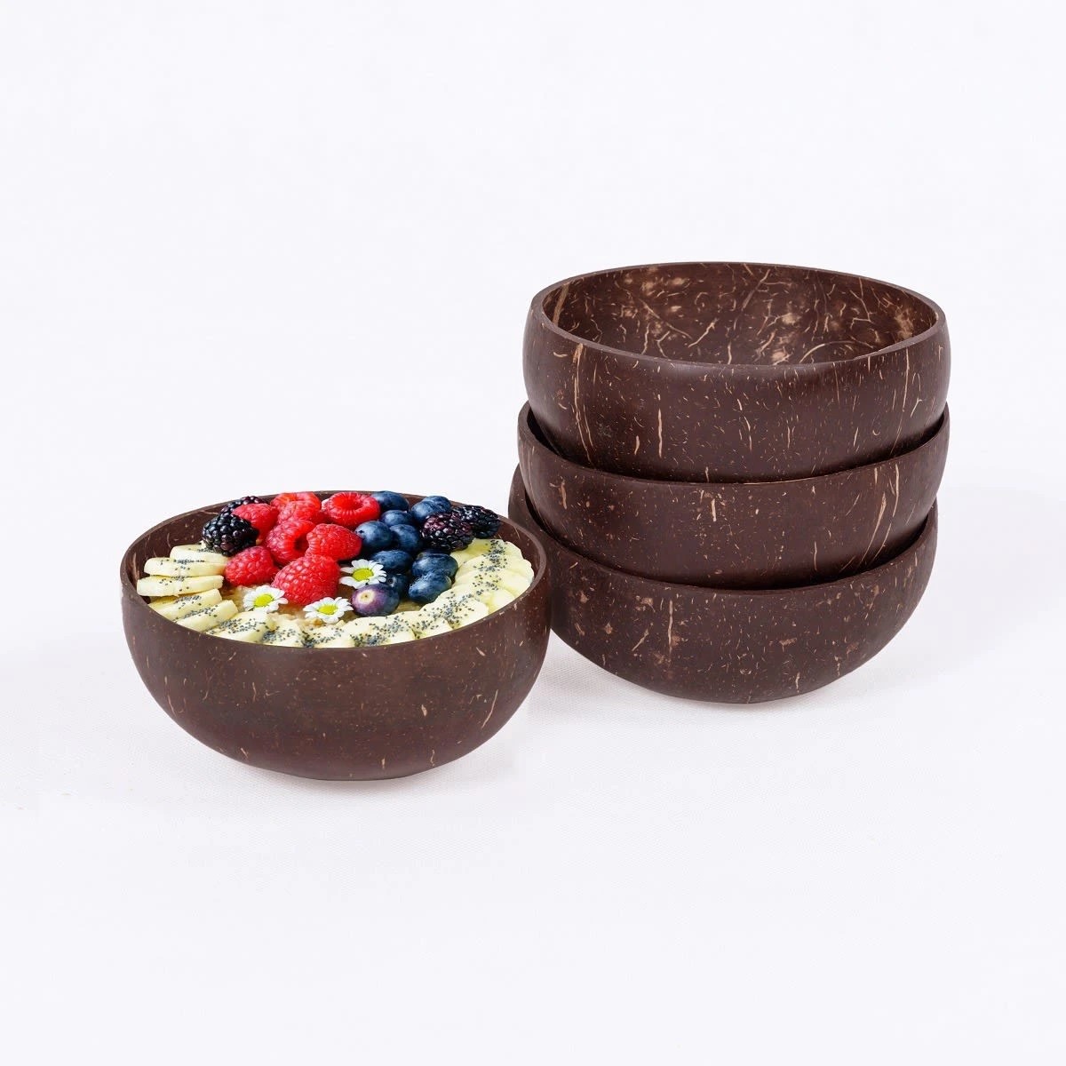 1 4 Pack Brown Coconut Bowls, 1 of 7