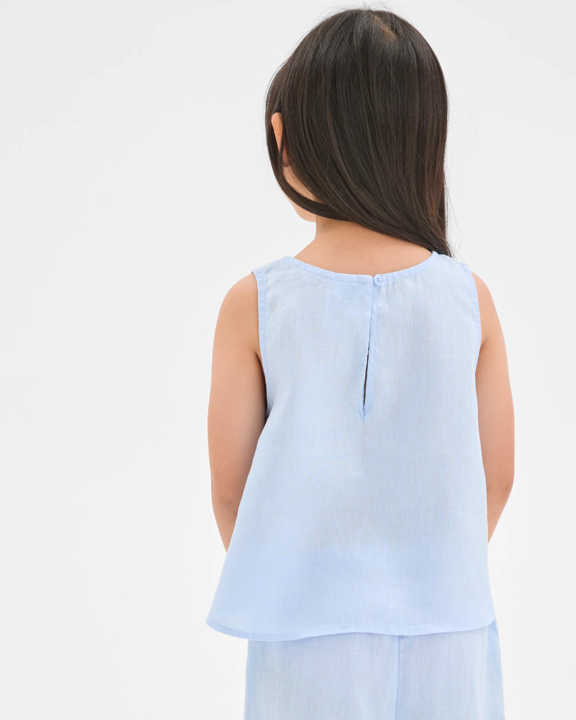 4 Target Kids European Linen Co-ord Tank Top LIGHT BLUE, 4 of 6