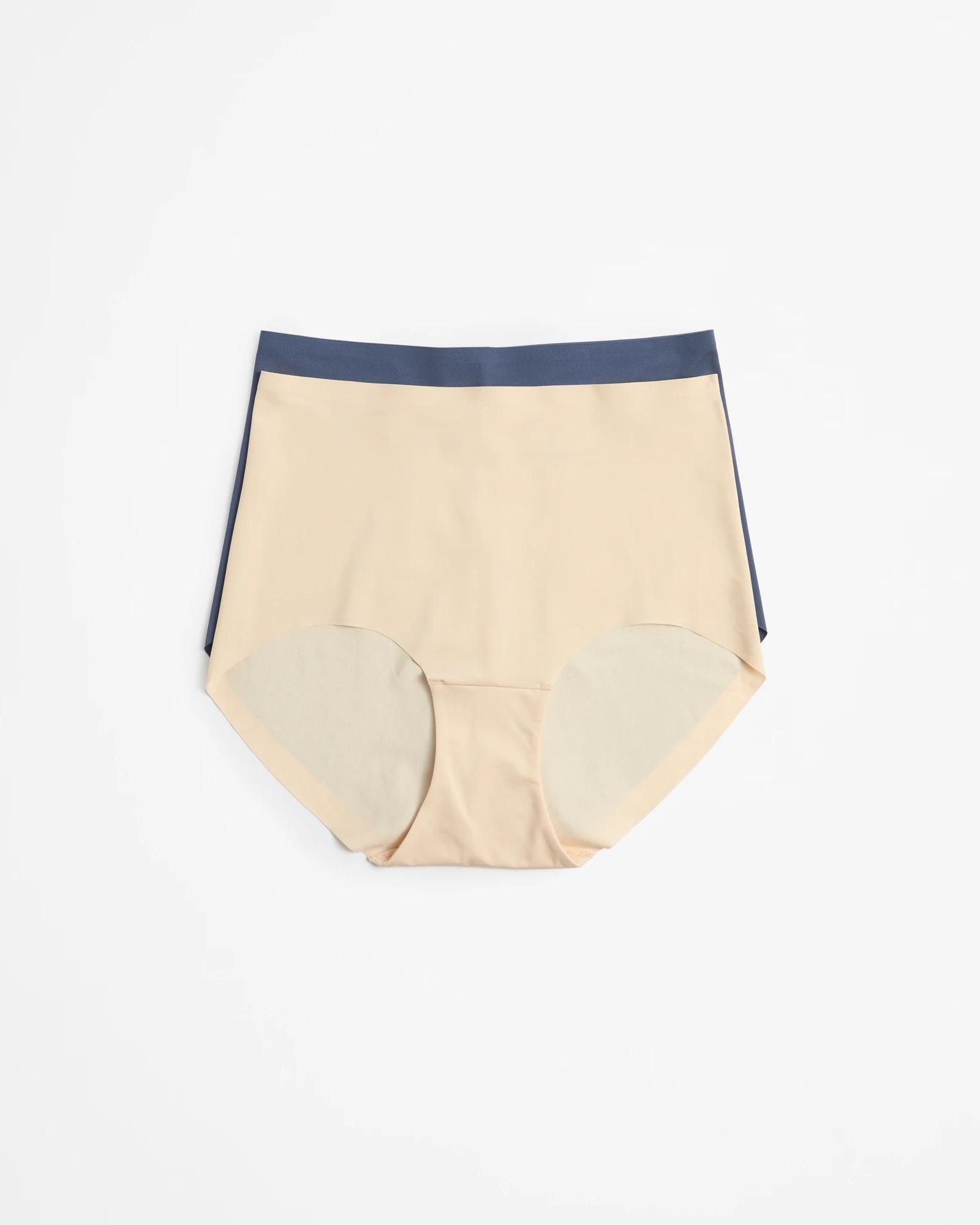 1 Target Womens Bonded No Show Full Briefs 2 Pack BLUE INDIGO/BARE BEAUTY, 1 of 4
