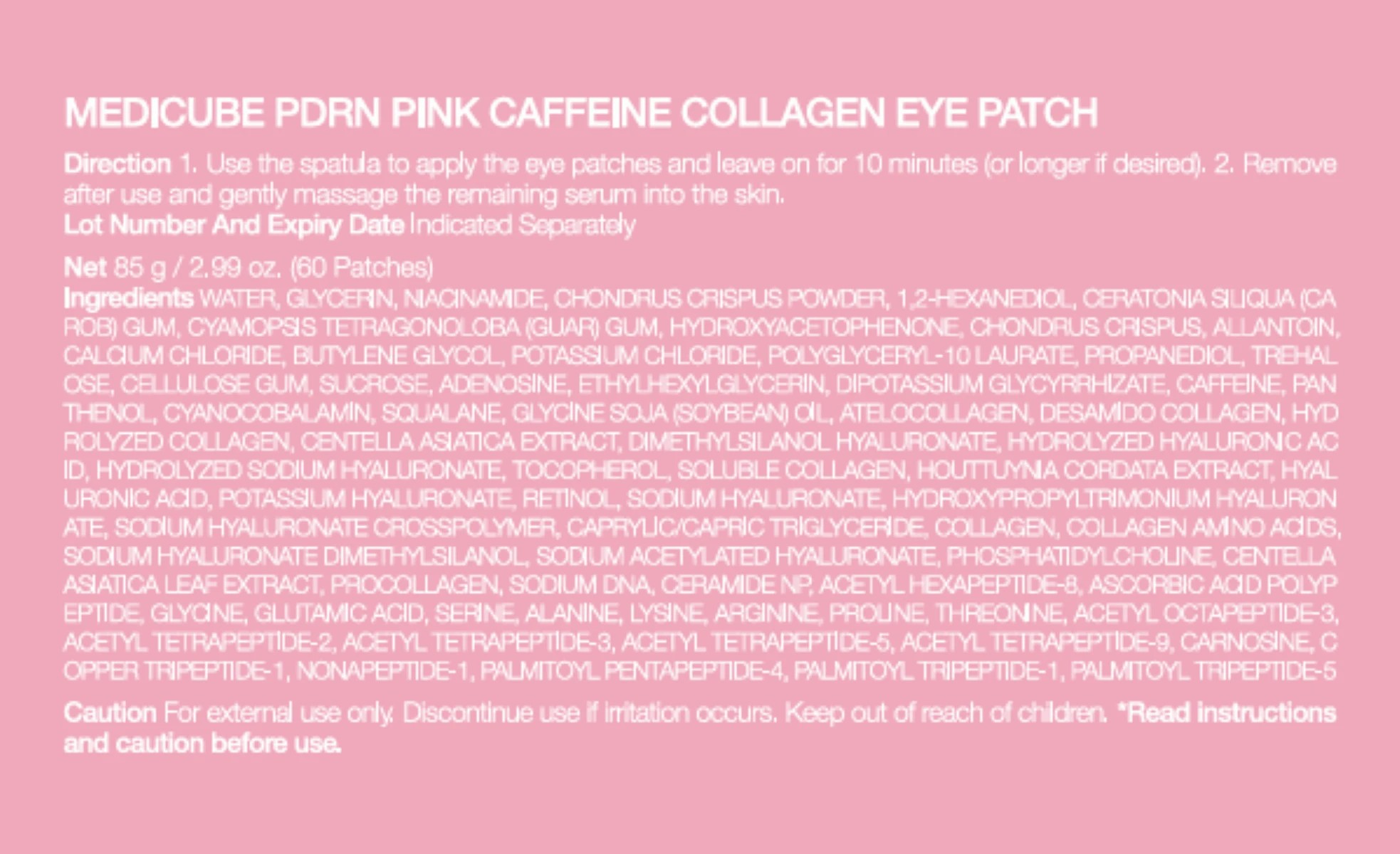 2 60 Pack Medicube PDRN Pink Caffeine Collagen Eye Patches 85g, 2 of 4