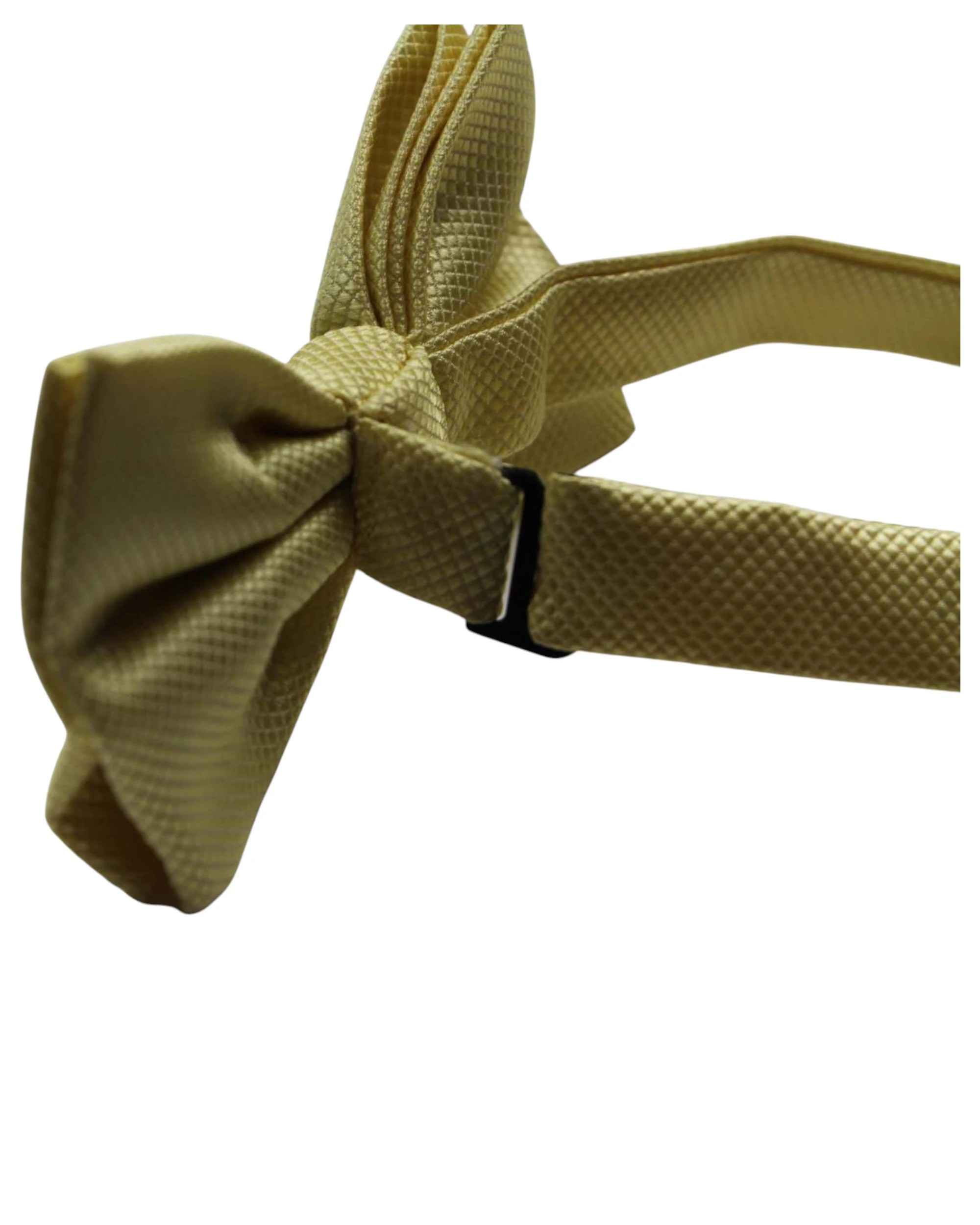 2 Zasel Mens Honey Yellow Plain Coloured Checkered Bow Tie - Yellow, 2 of 5