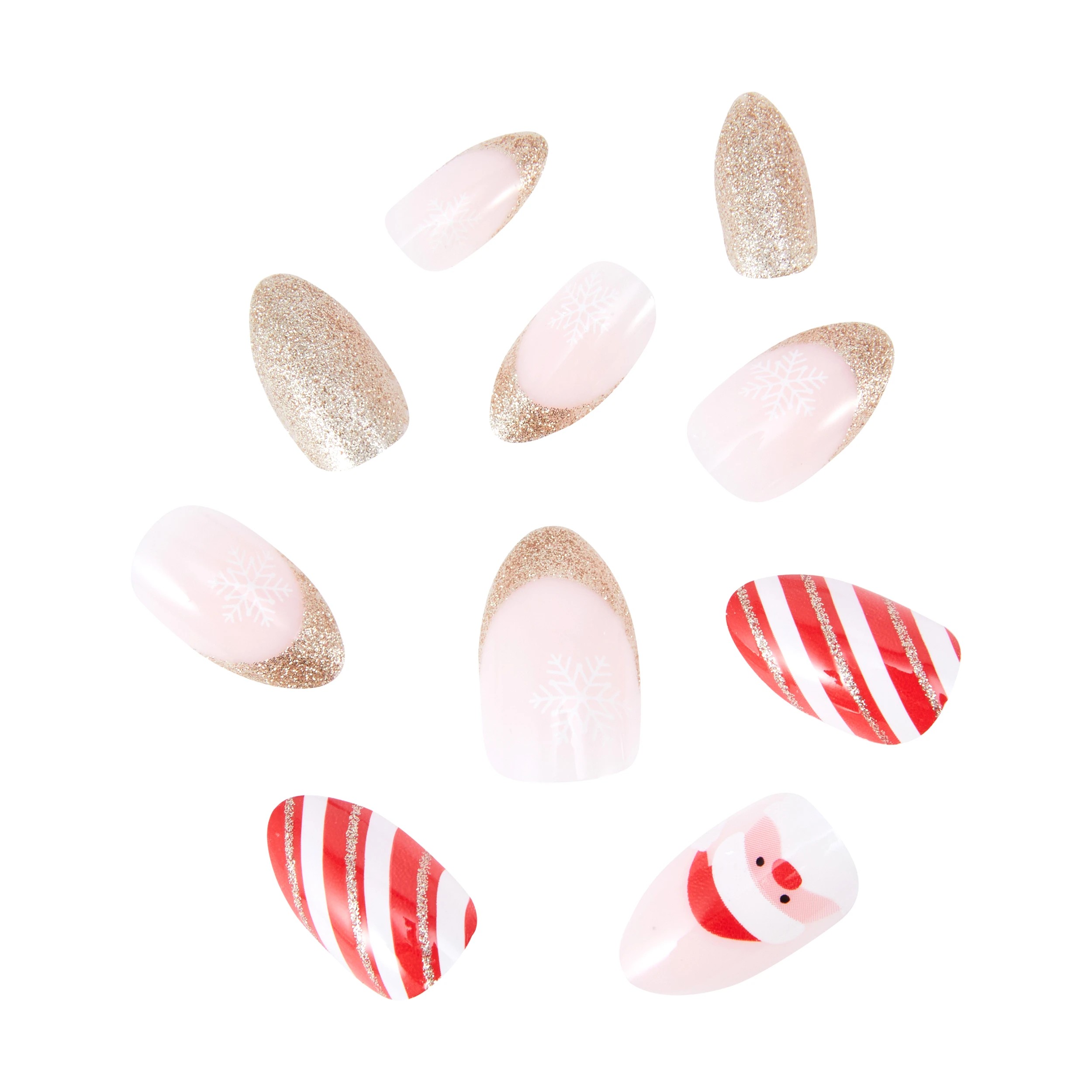 2 OXX Cosmetics 24 Pack Artificial Nails with Adhesive - Almond Shape, Red, 2 of 4