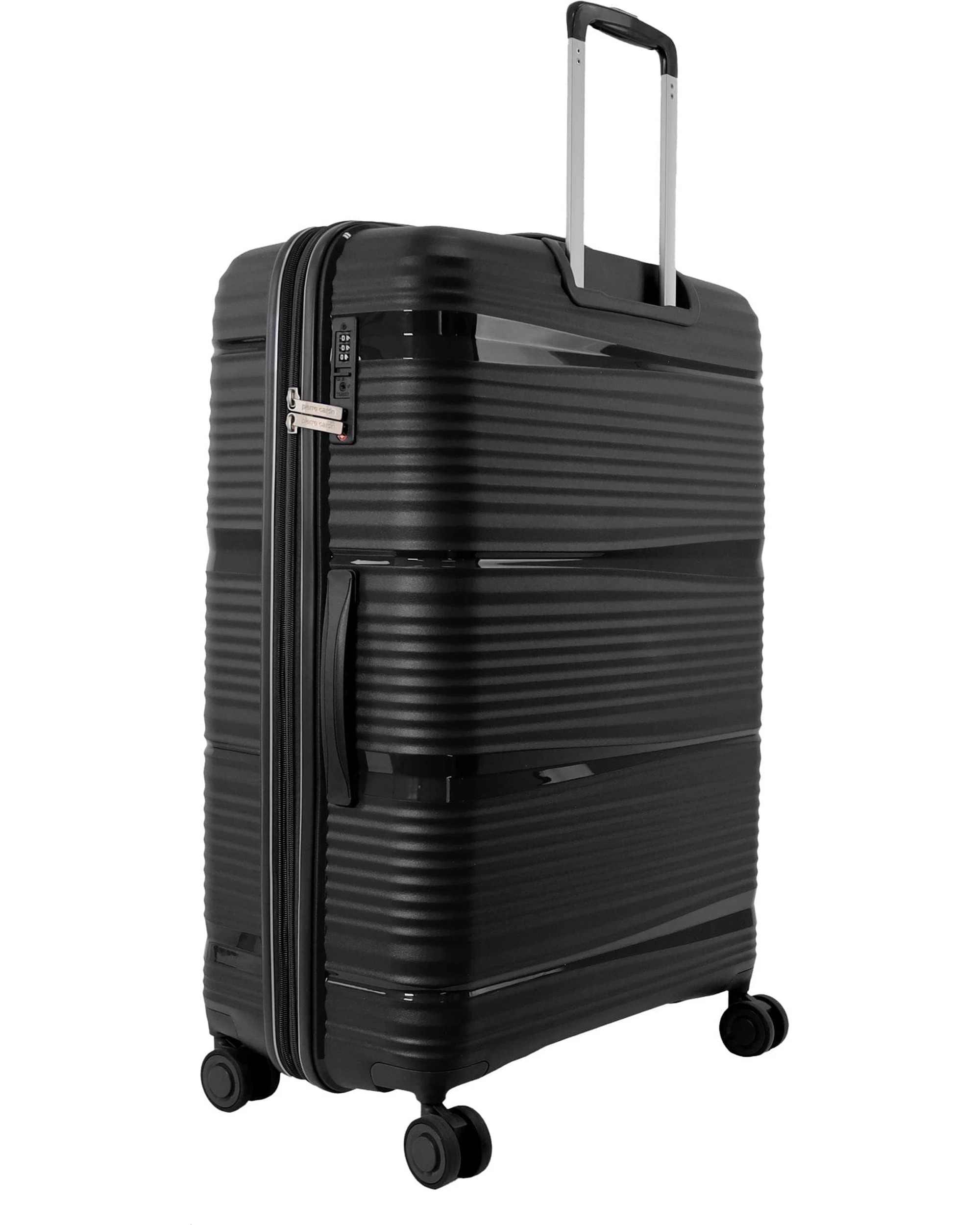 8 Pierre Cardin 2pc Polypropolene (PP) Large & Medium Luggage Suitcase Set - Black, 8 of 8