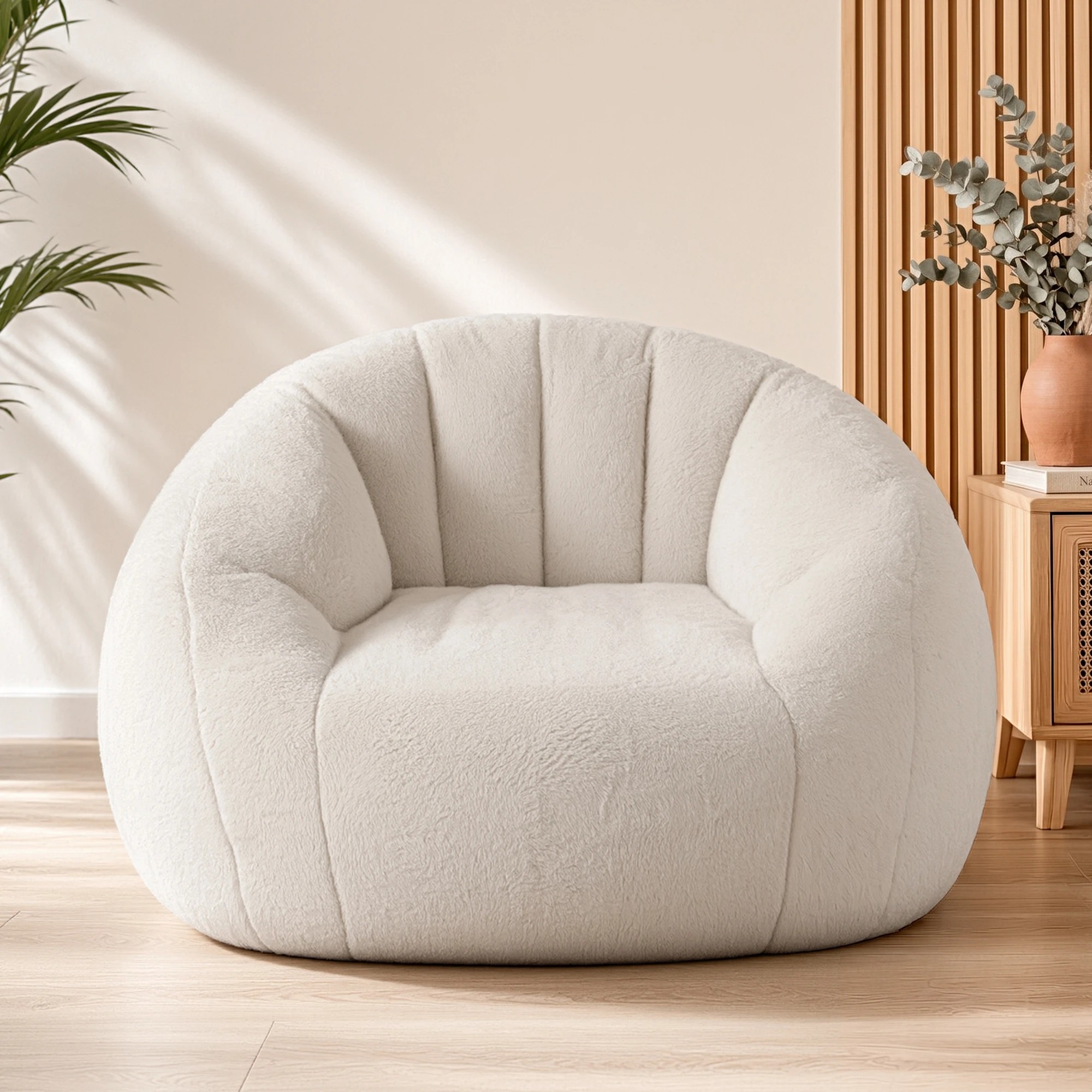 10 Artiss Single Small Boneless Couch Comfy Bean Bag for Living Room - Beige, 10 of 10
