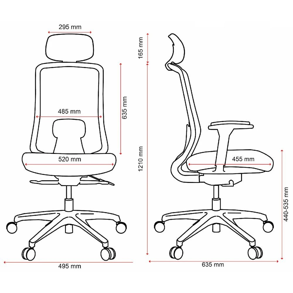 2 Buro Elan Ergonomic Chair with Headrest Grey Ergonomic Chairs and Desk Chairs, 2 of 3
