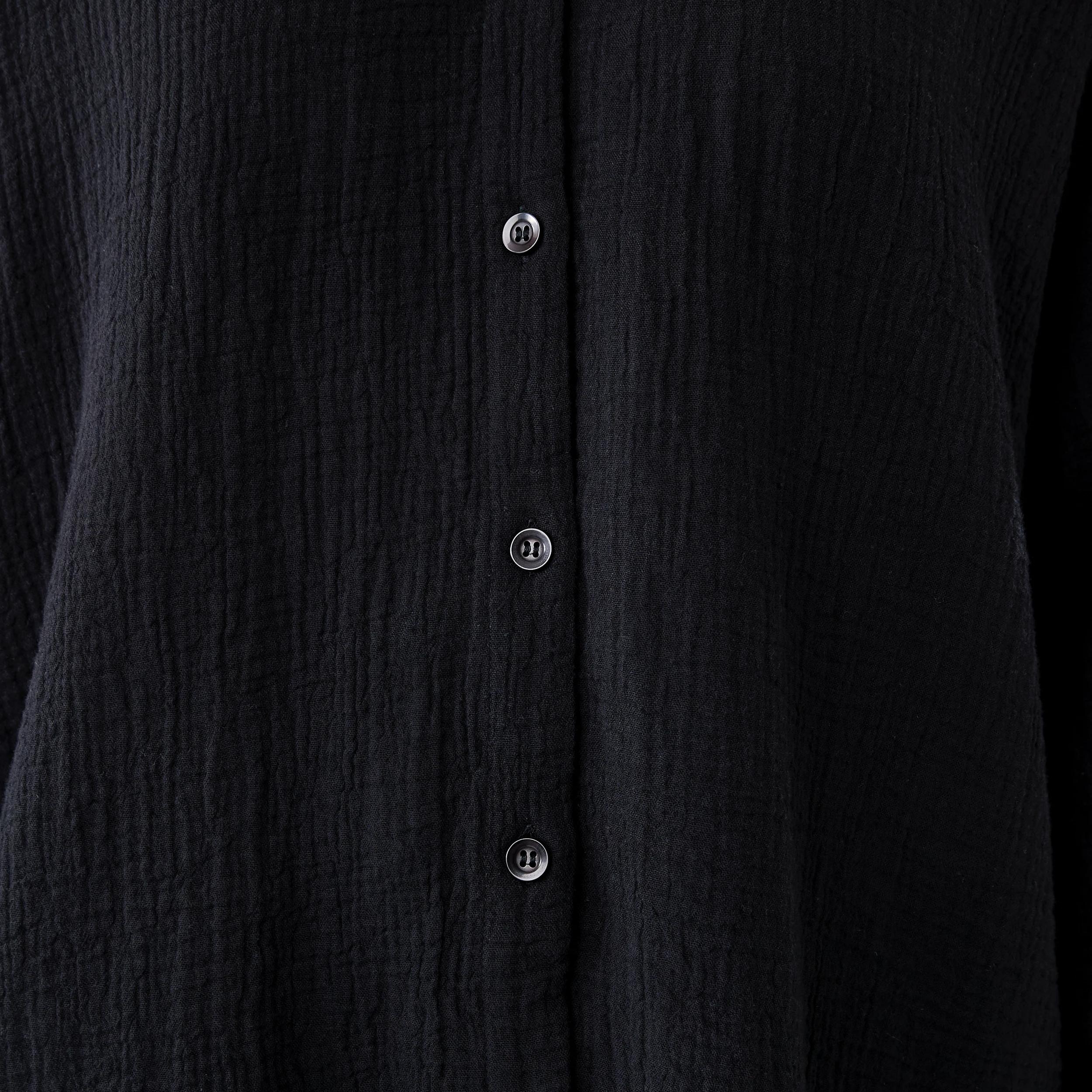 7 Long Sleeve Double Cloth Shirt Black, 7 of 7